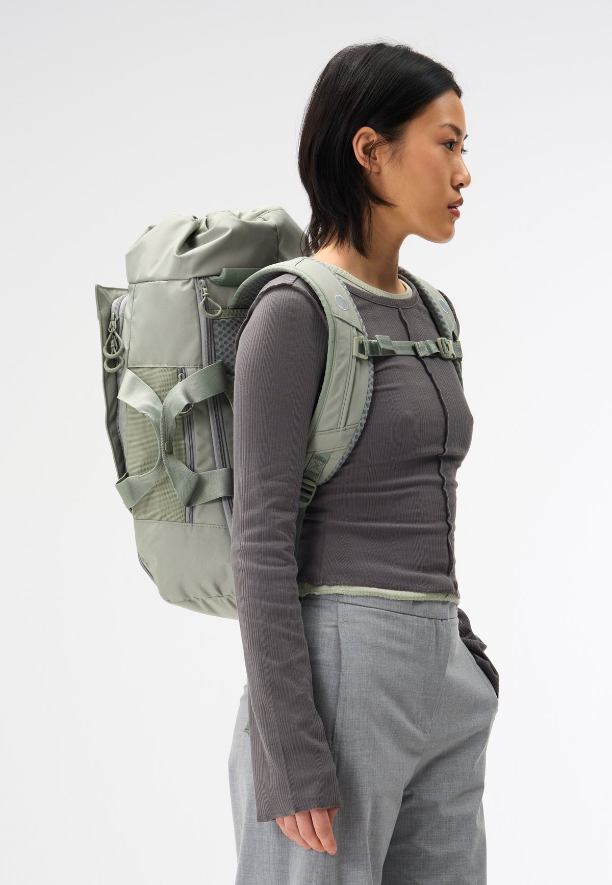 pinqponq Blok Medium Misted Mint Travel Backpack