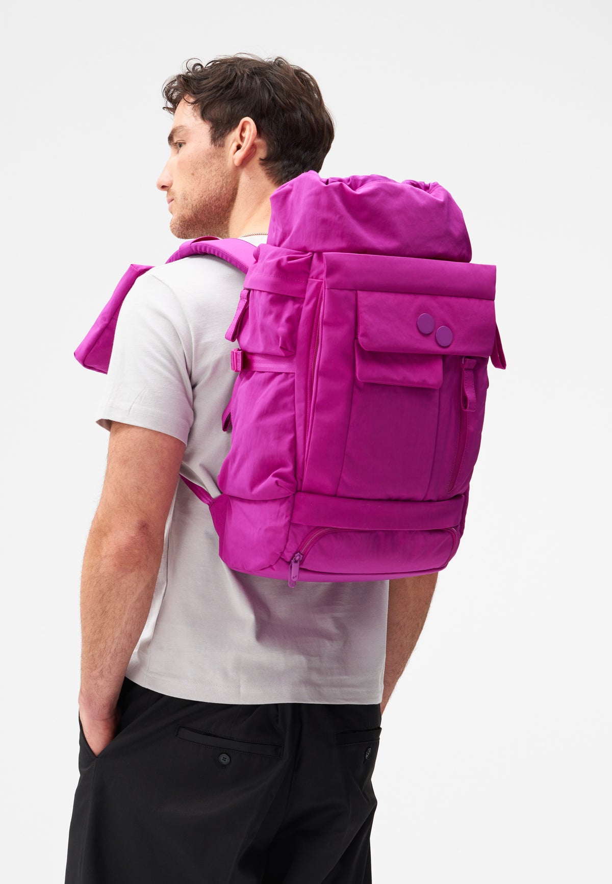 pinqponq Blok Medium Crinkle Fuchsia Zaino