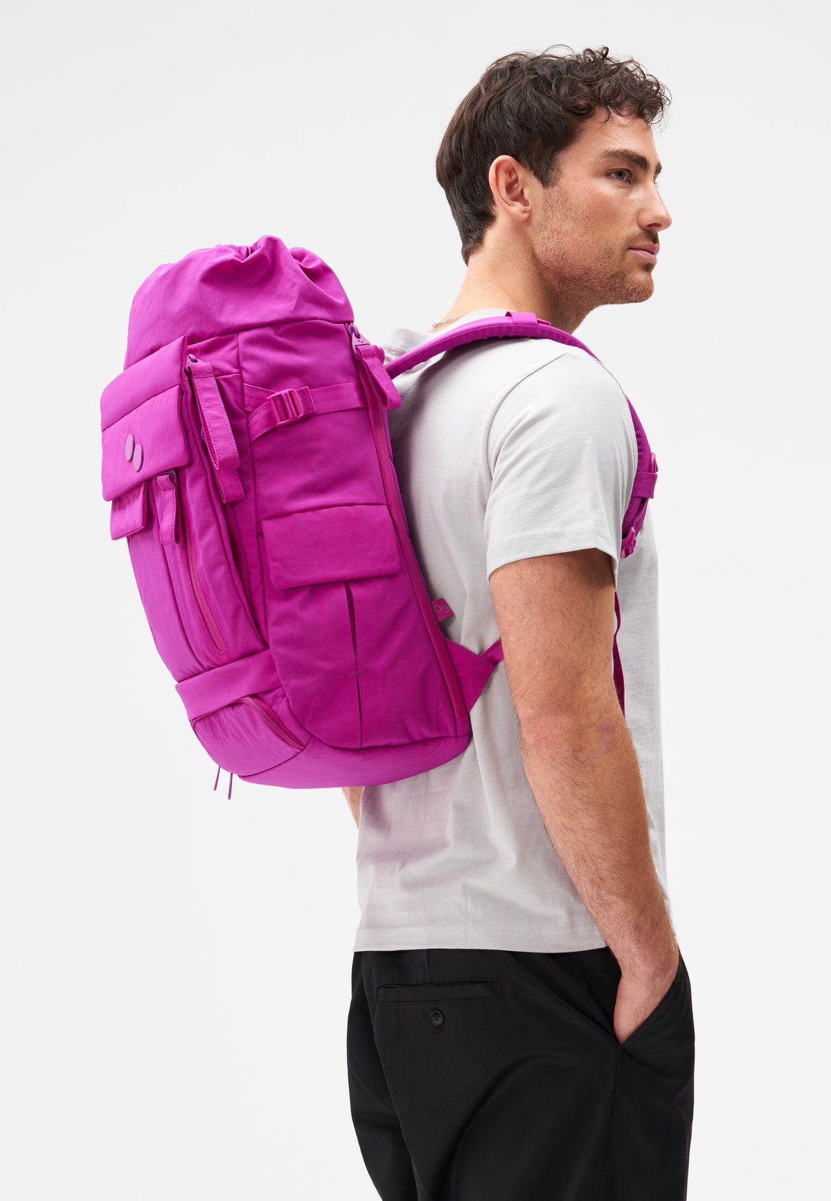 pinqponq Blok Medium Crinkle Fuchsia Zaino