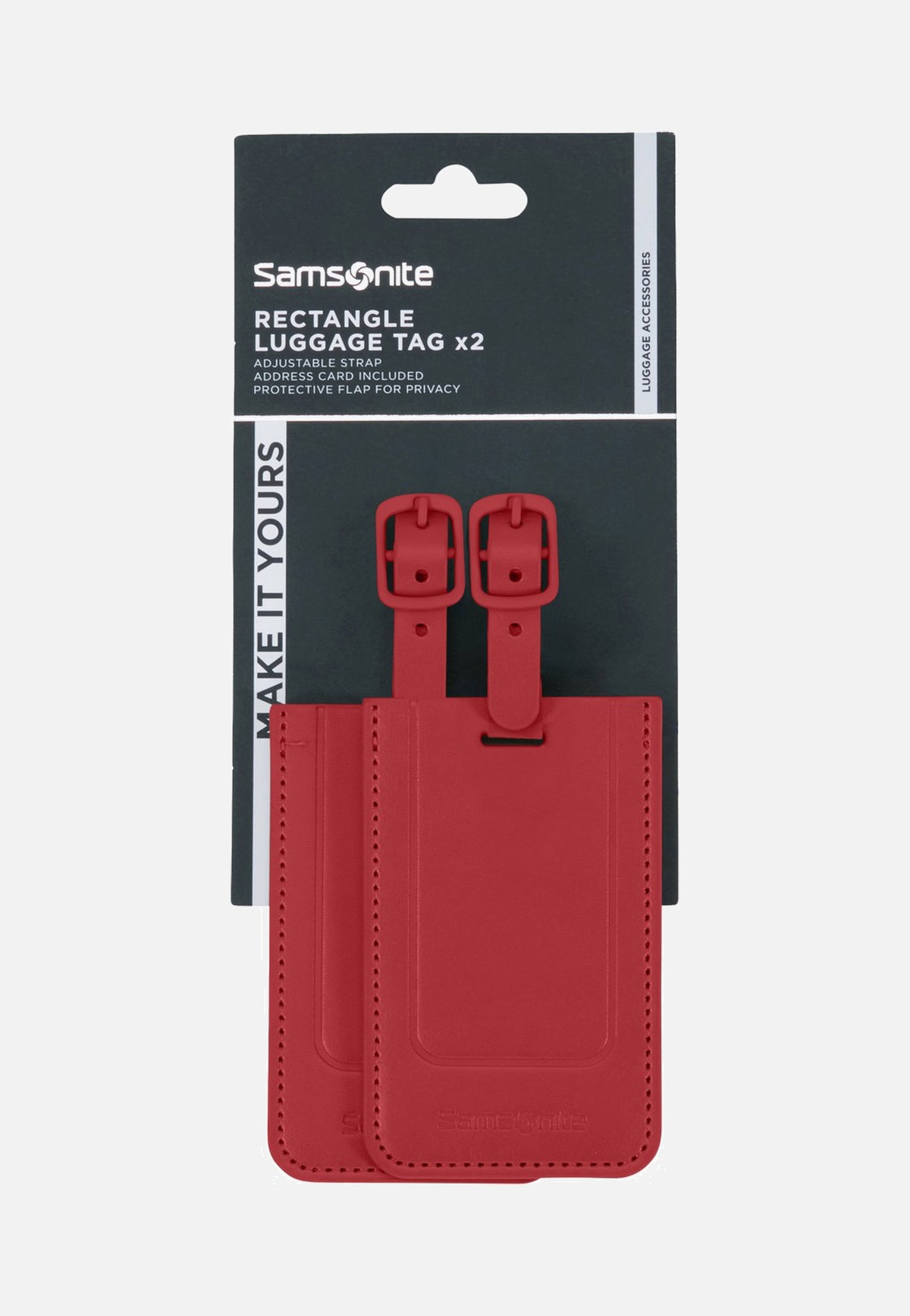 Samsonite Rectangle Luggage Tag Pack Of 2 Red Etiqueta equipaje