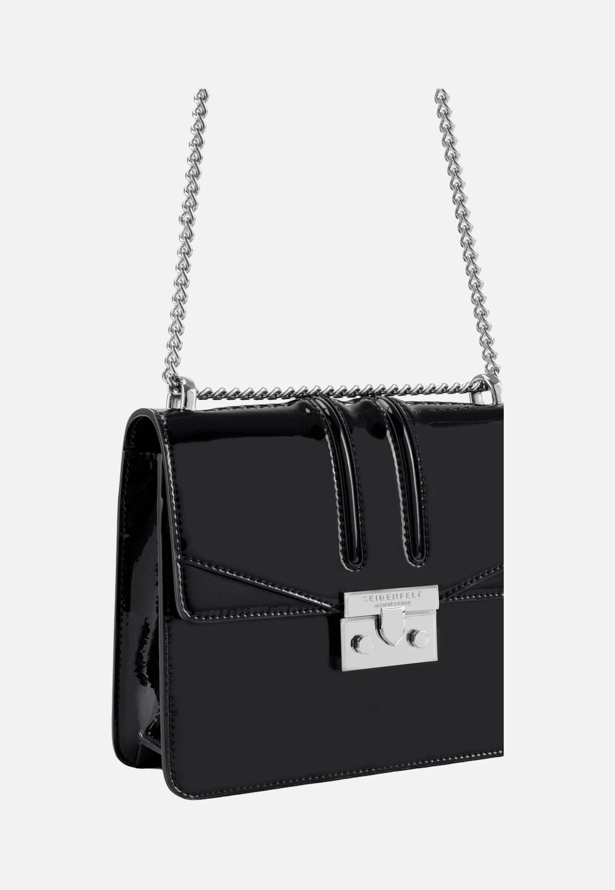 Seidenfelt Roros Mirror Patent Black Borsa da sera