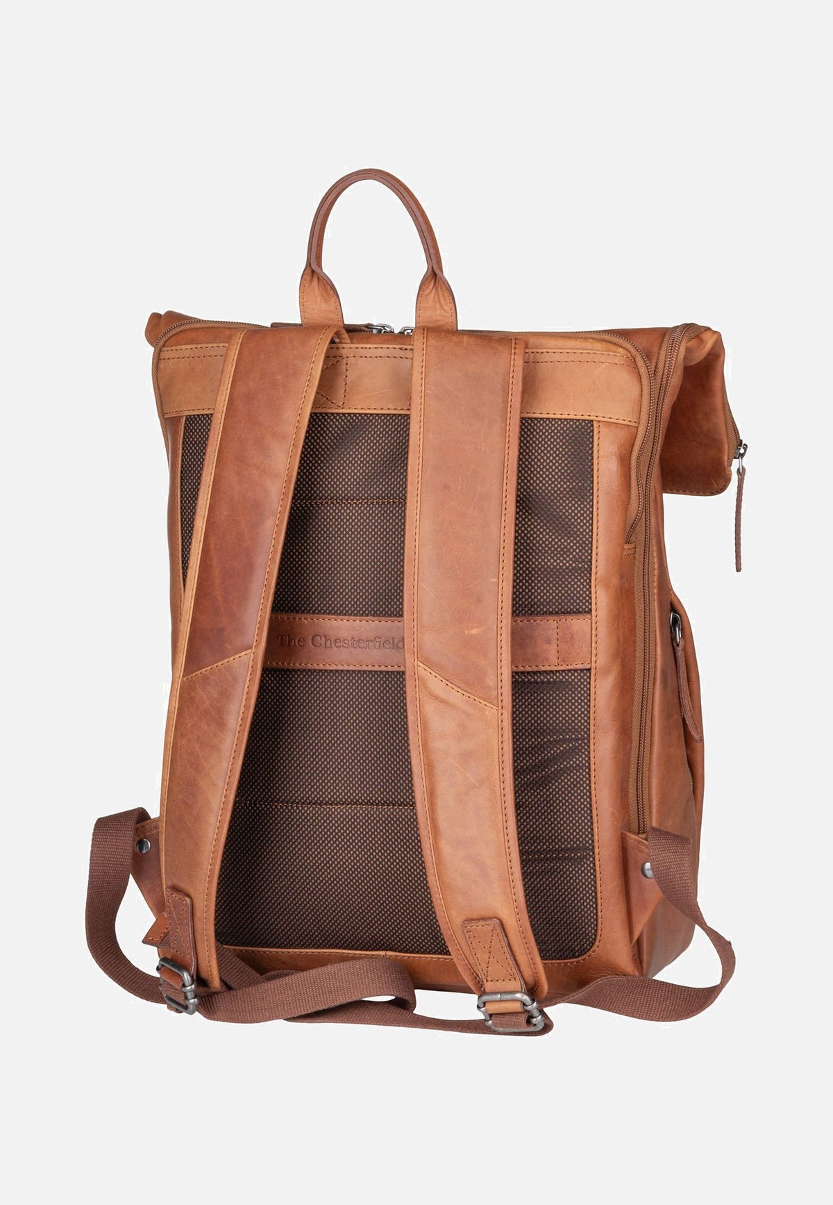 The Chesterfield Brand Savona 0322 Cognac Rolltop Backpack