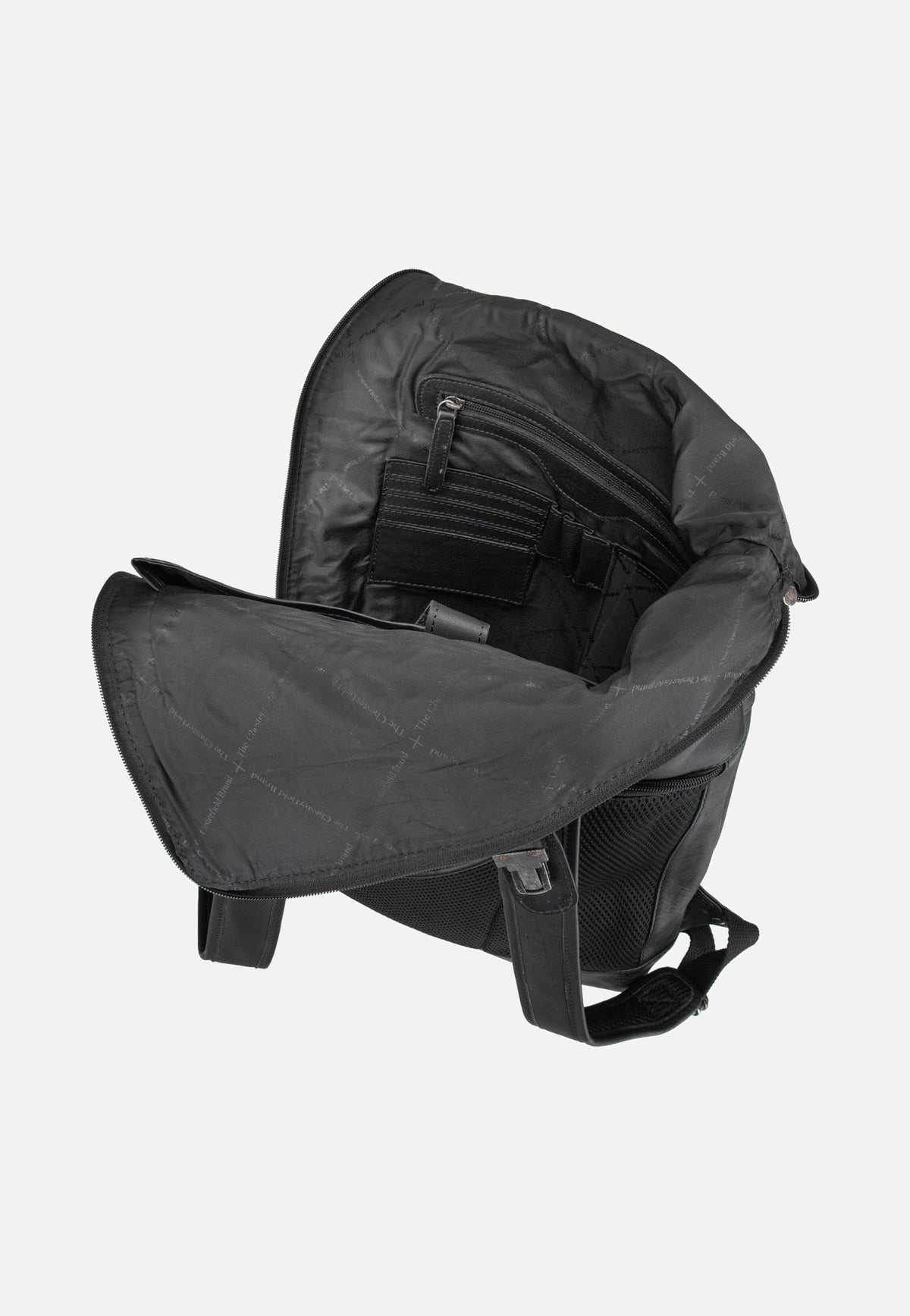 The Chesterfield Brand Larsson 0338 Black Rolltop Backpack