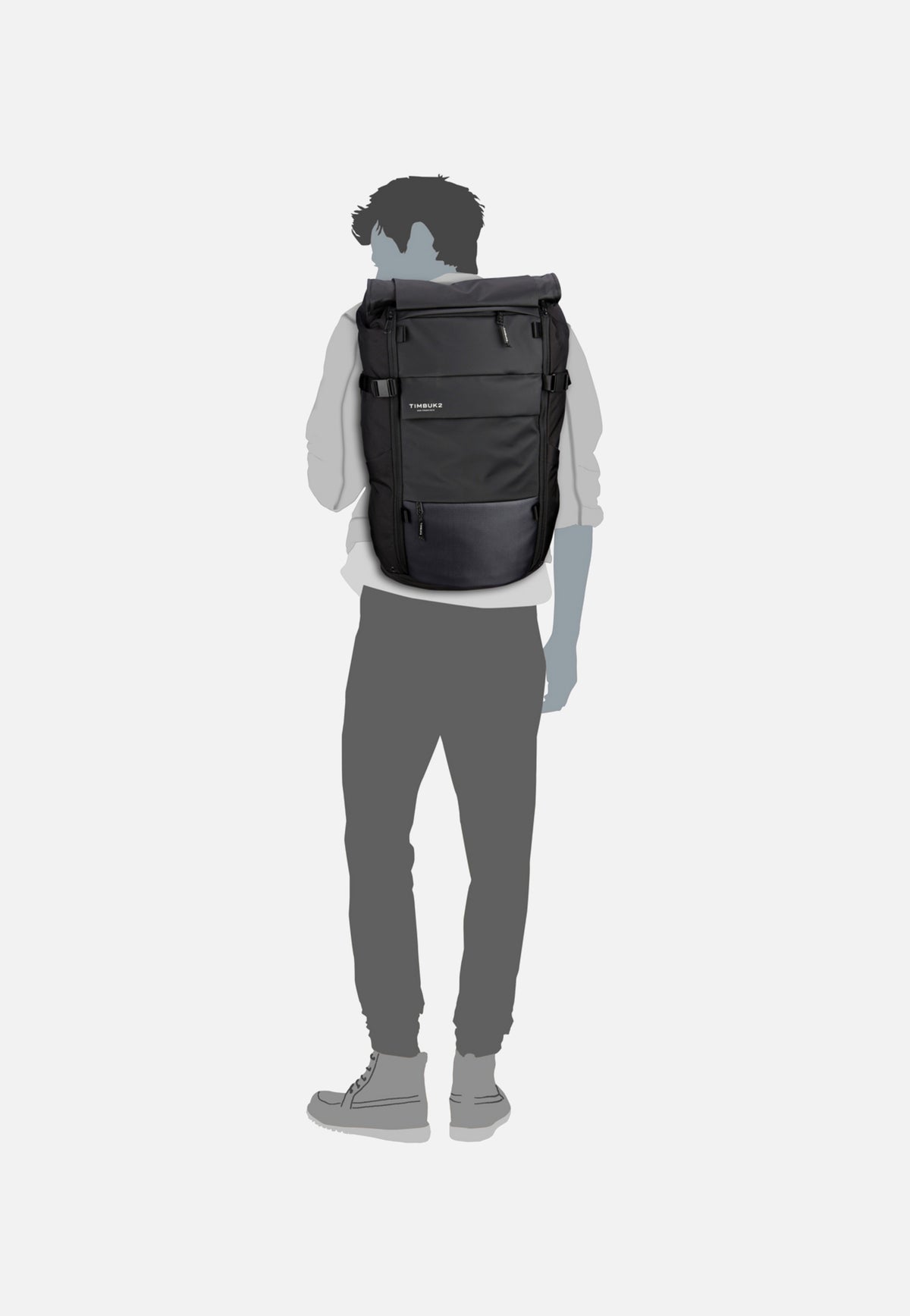 Timbuk2 Clark Pack Jet Black Rolltop Backpack