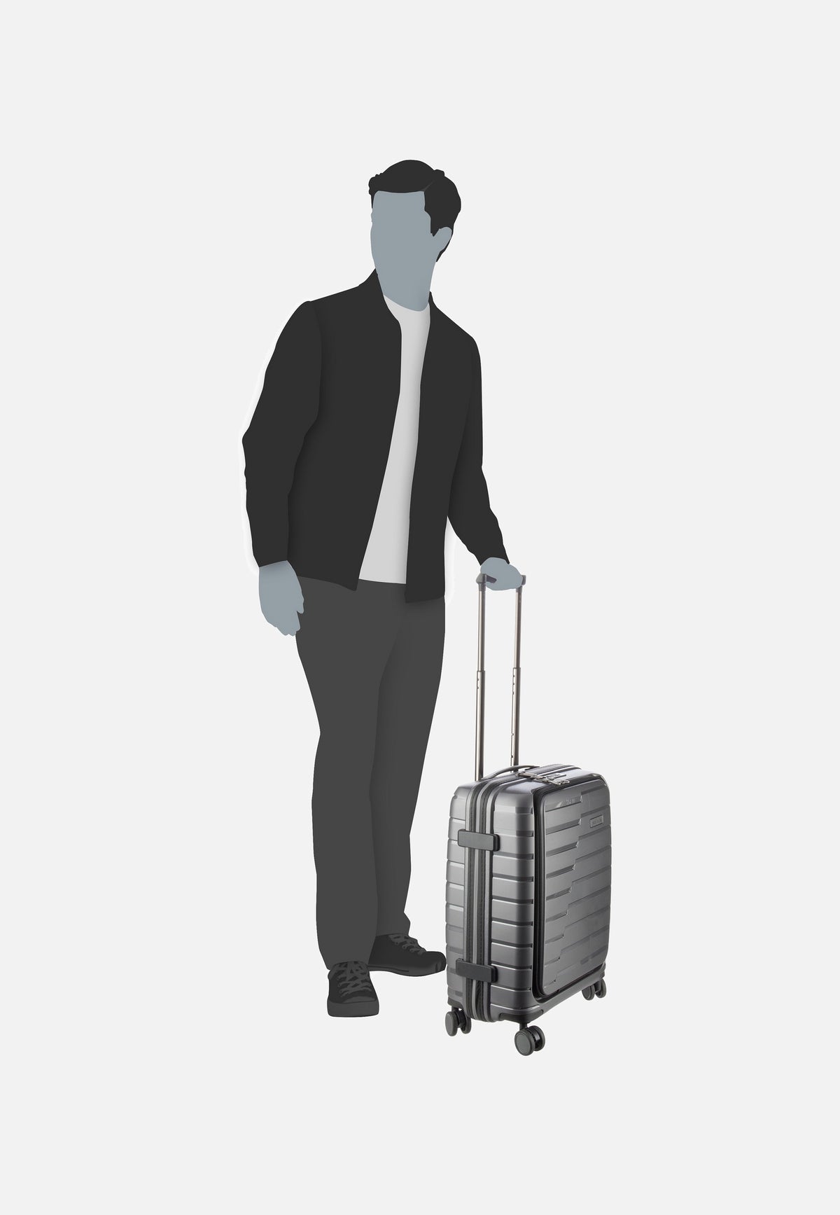 travelite Air Base 4-Rad Trolley S Vortasche Anthrazit Valigia