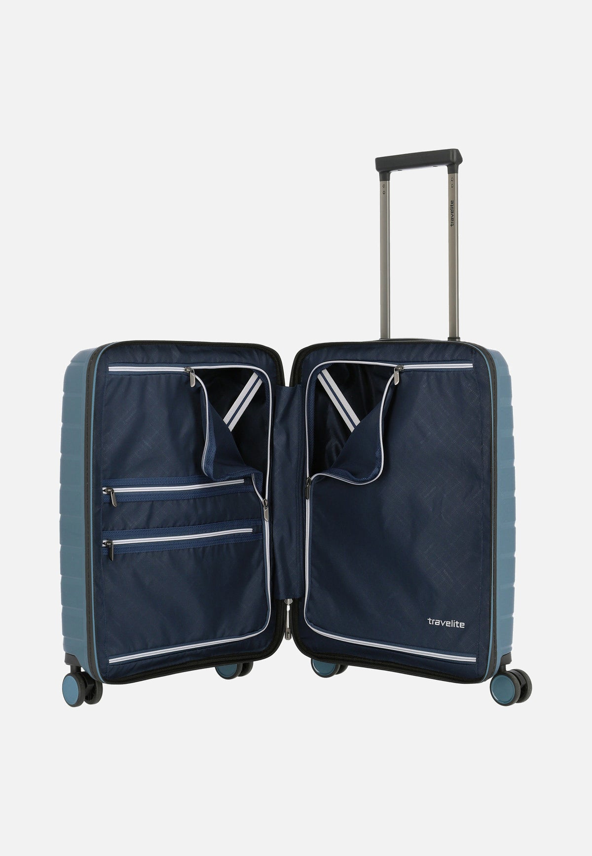travelite Air Base 4-Rad Trolley S Vortasche Eisblau Maleta