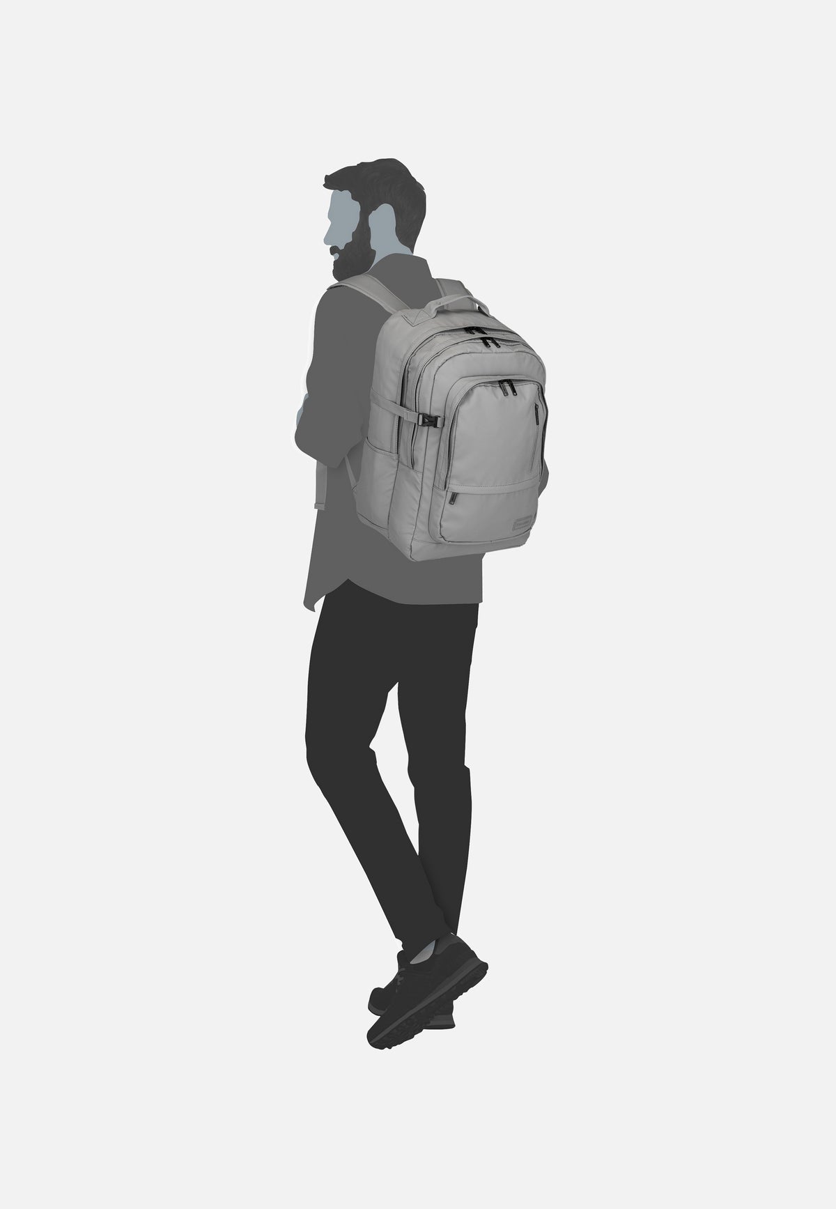 travelite Basics Rollup Daypack Hellgrau Backpack