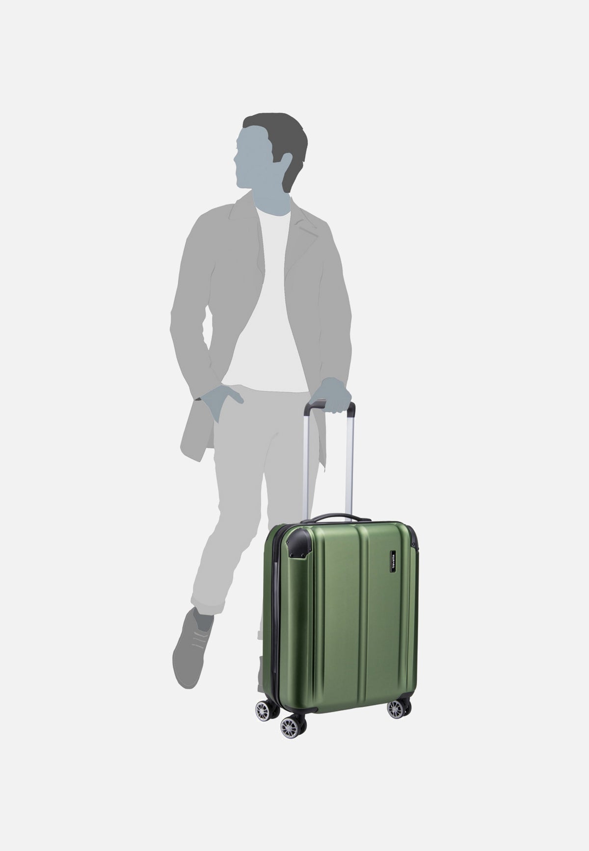 travelite City 4-Rad Trolley S Grün Valigia