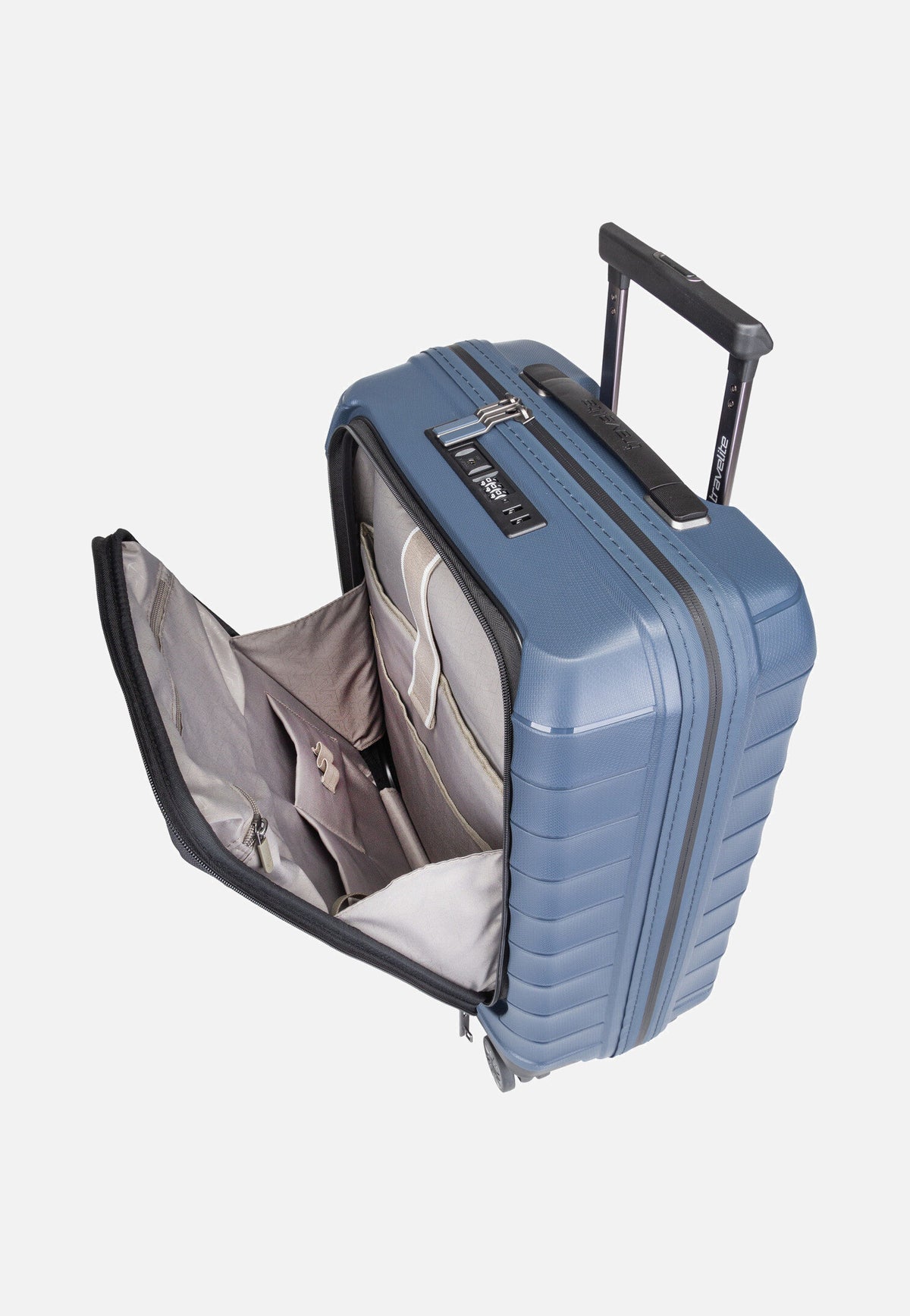 travelite Mooby 4w Trolley S Front Pocket Marine Valigia