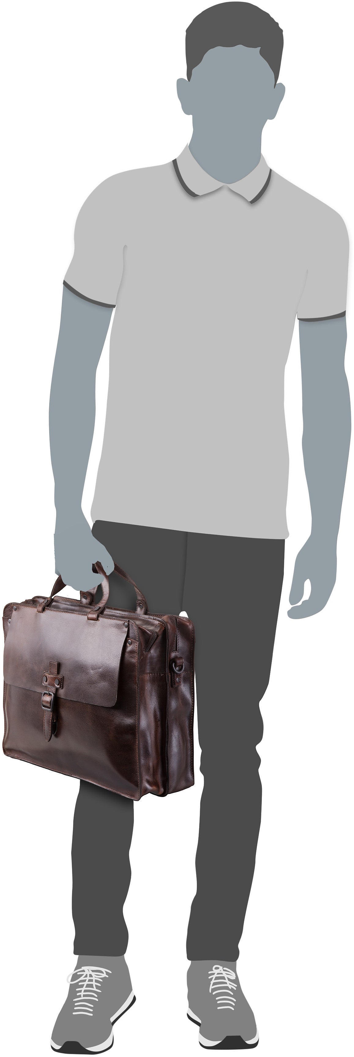 Harold's Aberdeen 2945 Twin Schwarz Briefcase – Silhouette View