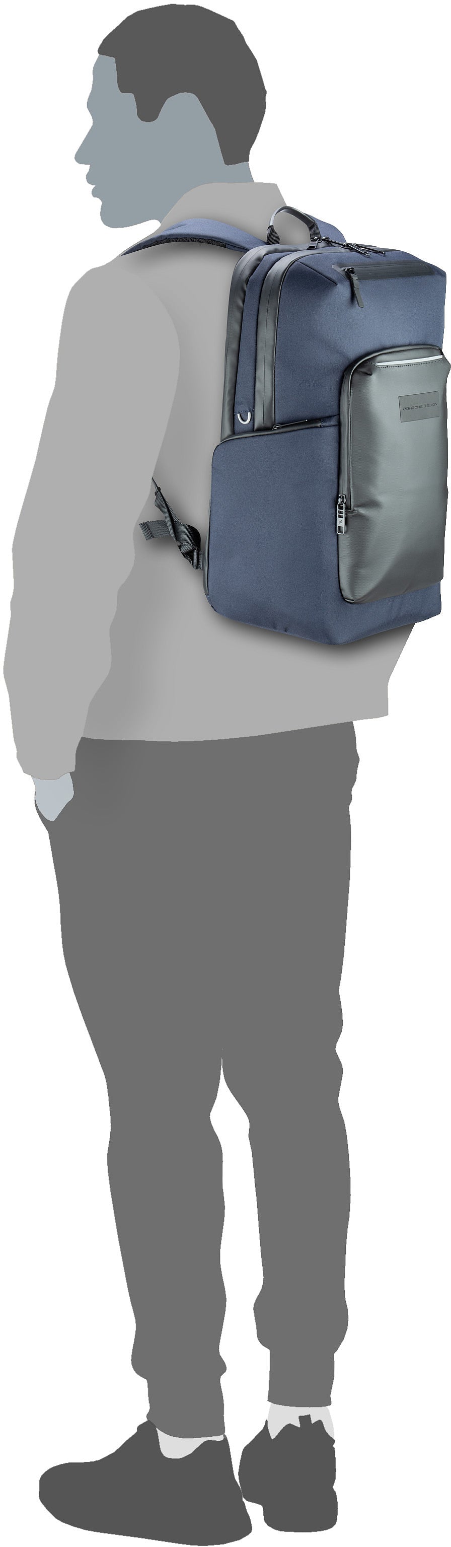 Porsche Design Urban Eco M2 Dark Blue Backpack – Silhouette View