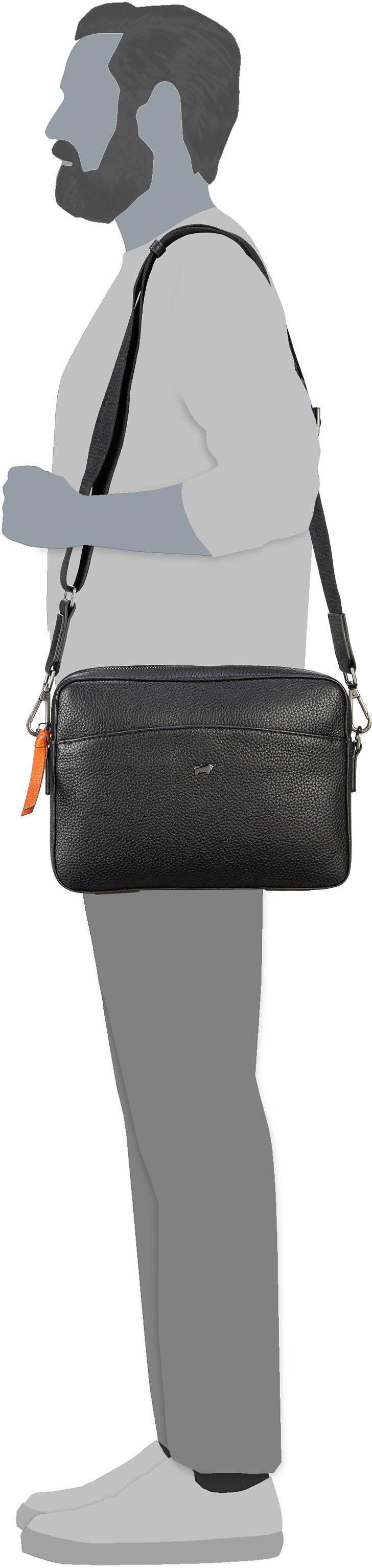 Braun Büffel Novara 26353 Schwarz Crossbody Bag – Silhouette View
