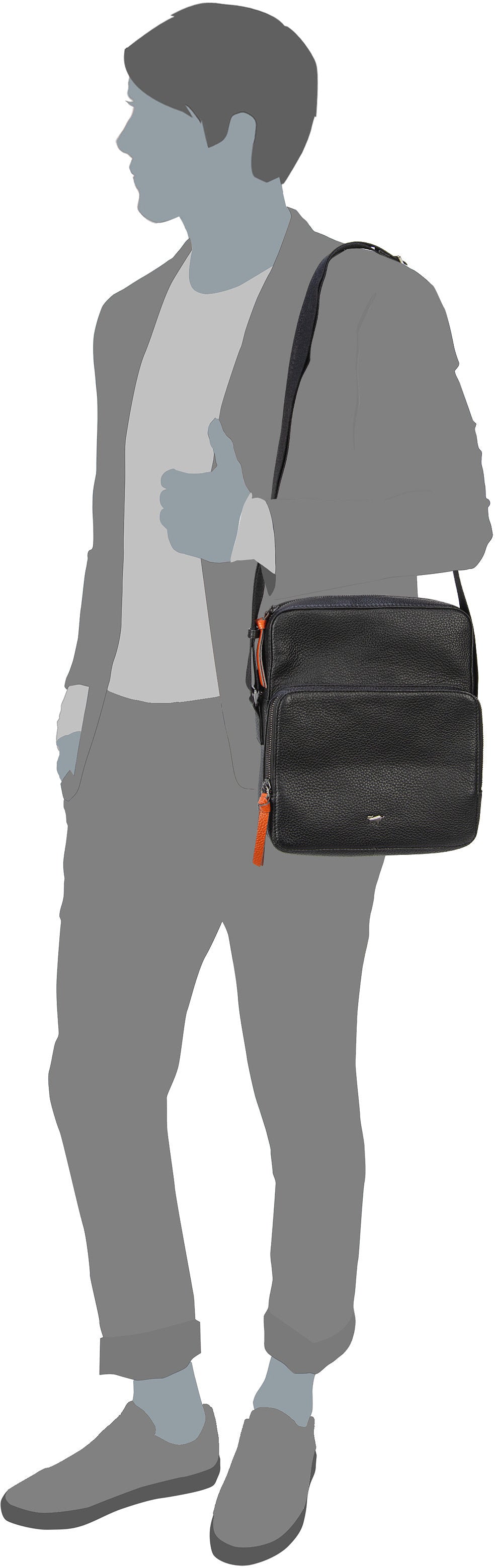 Braun Büffel Novara 26354 Braun Crossbody Bag – Silhouette View