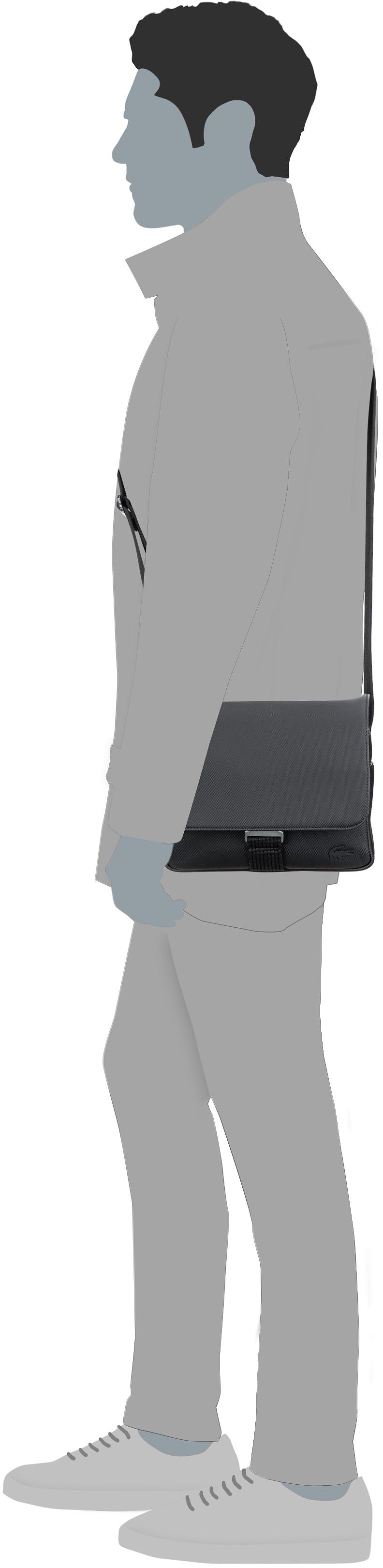Lacoste Men´s Classic Bag 4428 Noir Crossbody Bag – Silhouette View