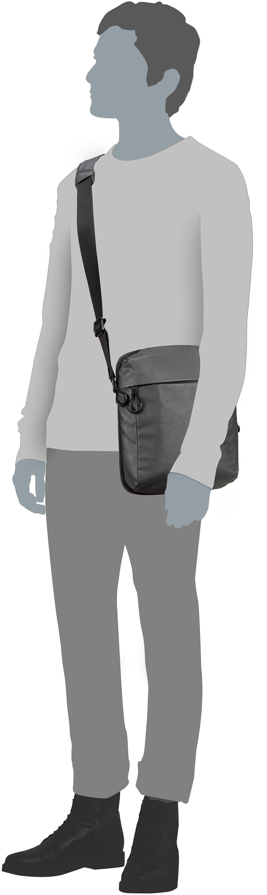 aunts & uncles Oyabe RE Driftwood Crossbody Bag – Silhouette View
