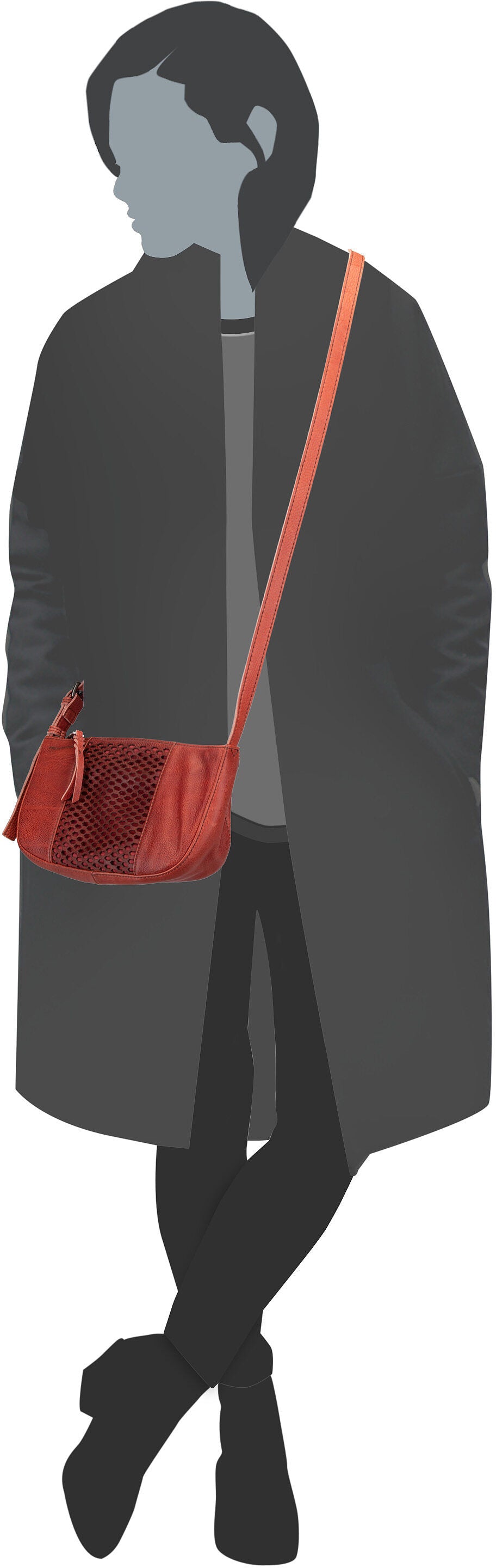 Fredsbruder My 273-3615n Rustic Orange Bolso bandolera – Vista Silueta