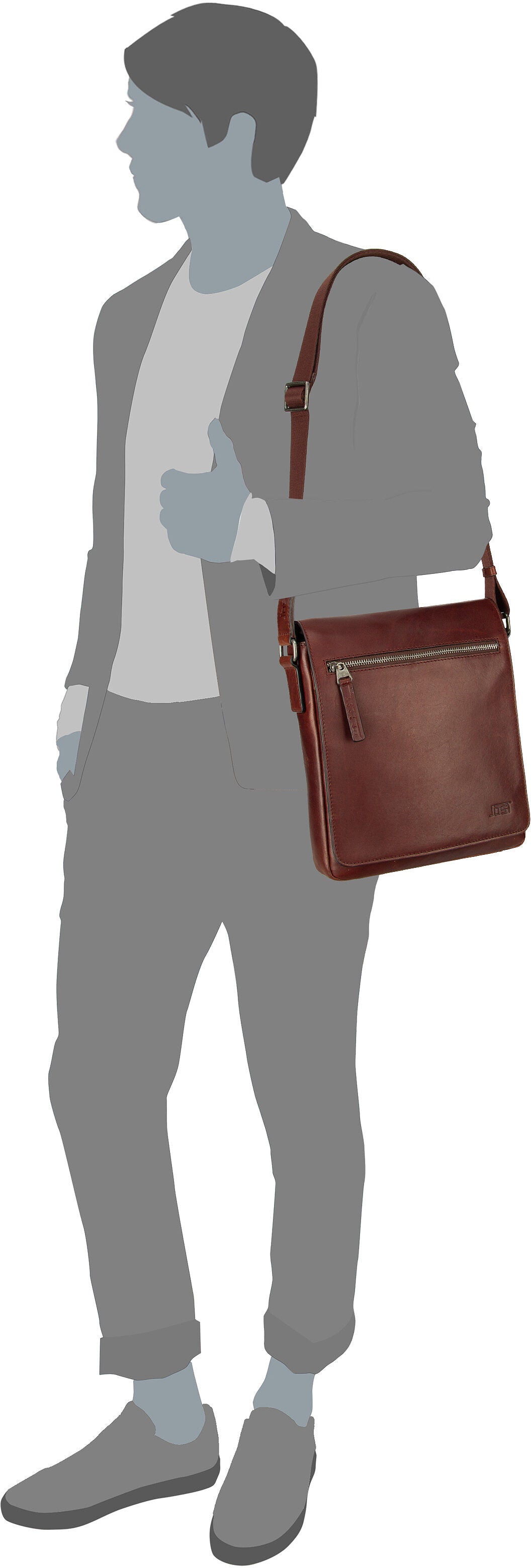 Jost Lund L 6741 Braun Crossbody Bag – Silhouette View