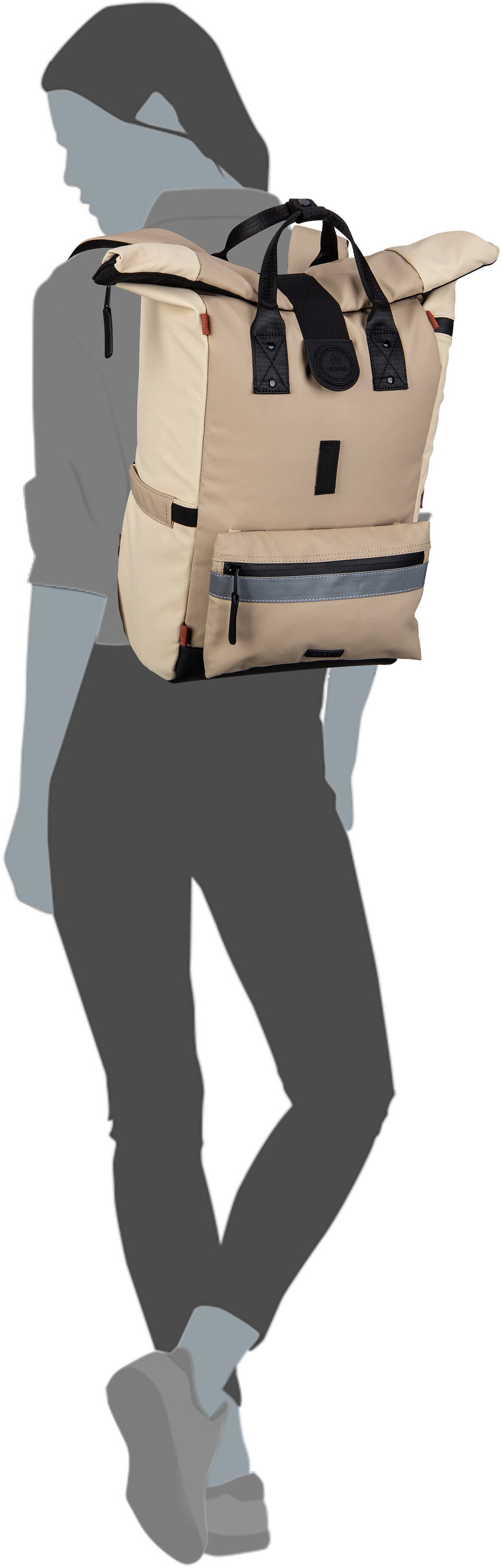 Cabaia Explorer Recycled Oxford Medium Menton Mochila enrollable – Vista Silueta