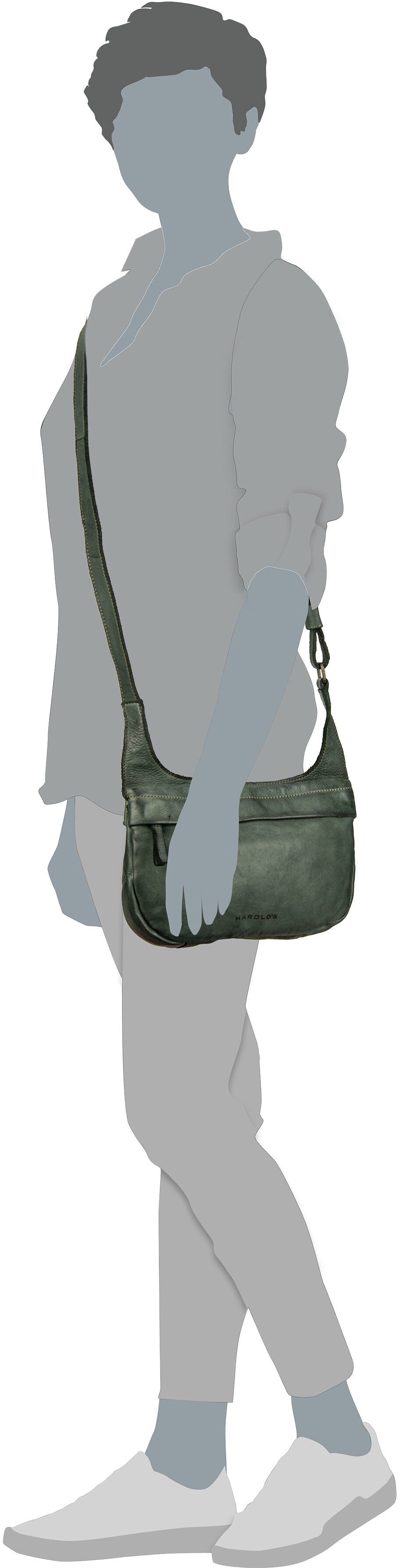 Harold's Submarine 83 Cognac Borsa a tracolla – Vista Silhouette