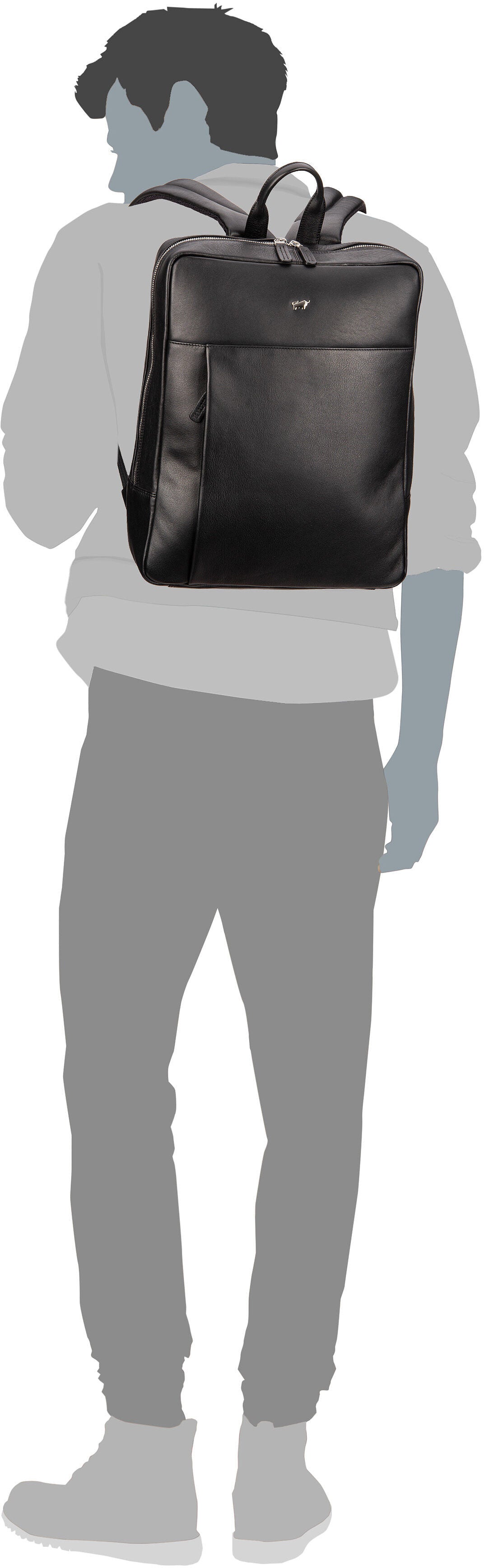 Braun Büffel GOLF 3.0 90683 Schwarz Backpack – Silhouette View