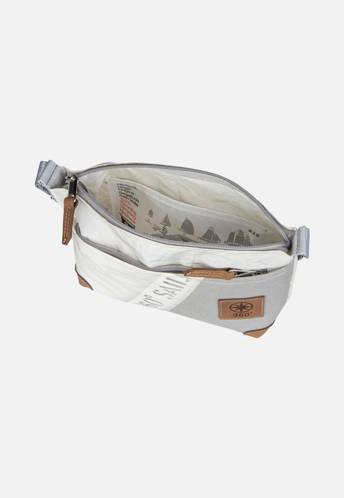 360Grad Deern Lütt Stencil-Weiß/Grau Pouch Bag