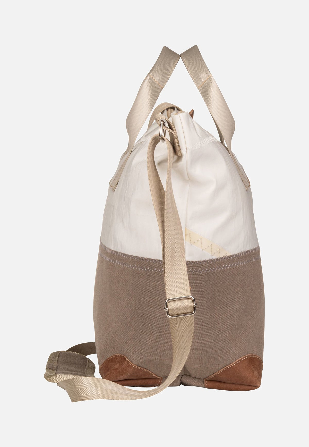 360Grad Suutje Weiß/Balken Taupe Crossbody Bag