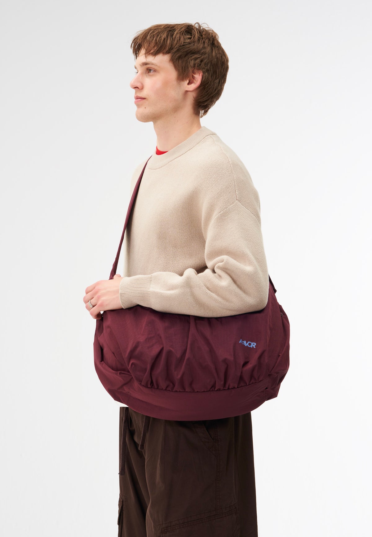 AEVOR Slouchy Bag Burgundy Borsa a tracolla