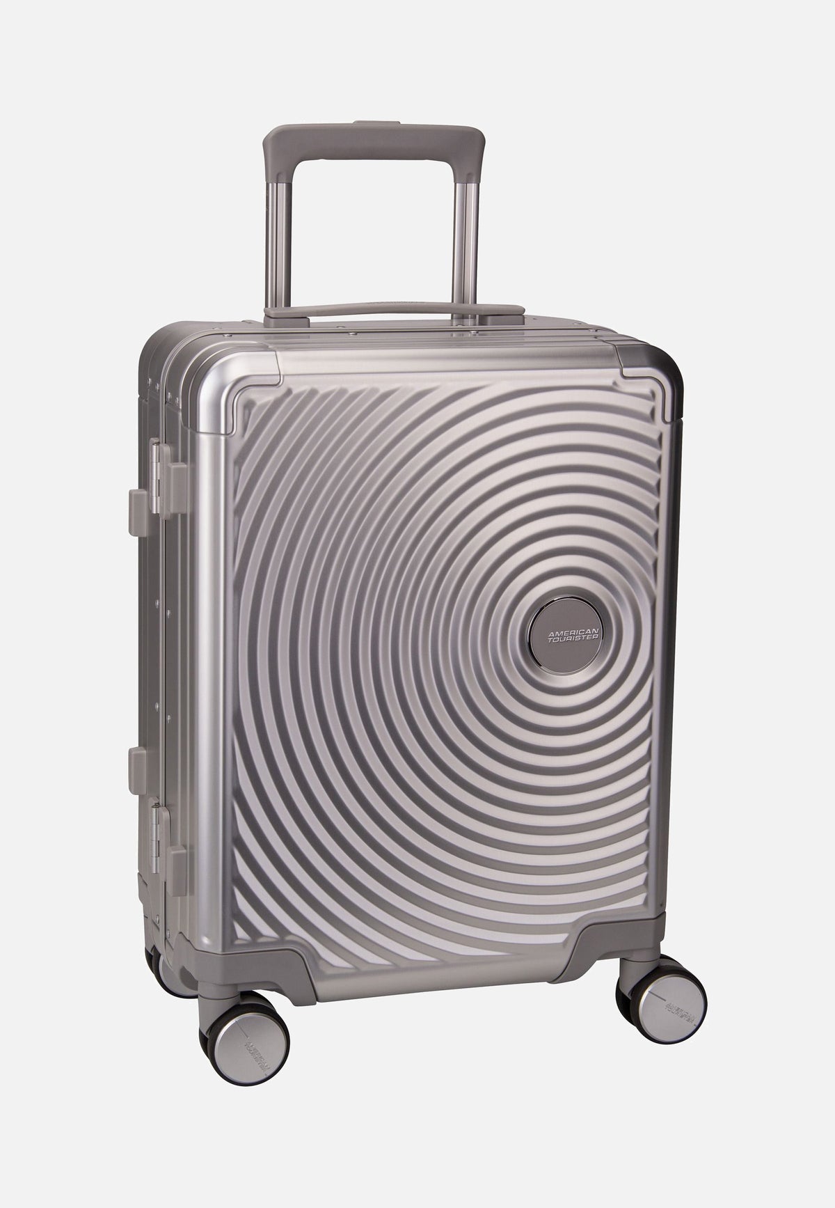 American Tourister Soundbox Alu Spinner 55 Silver Koffer