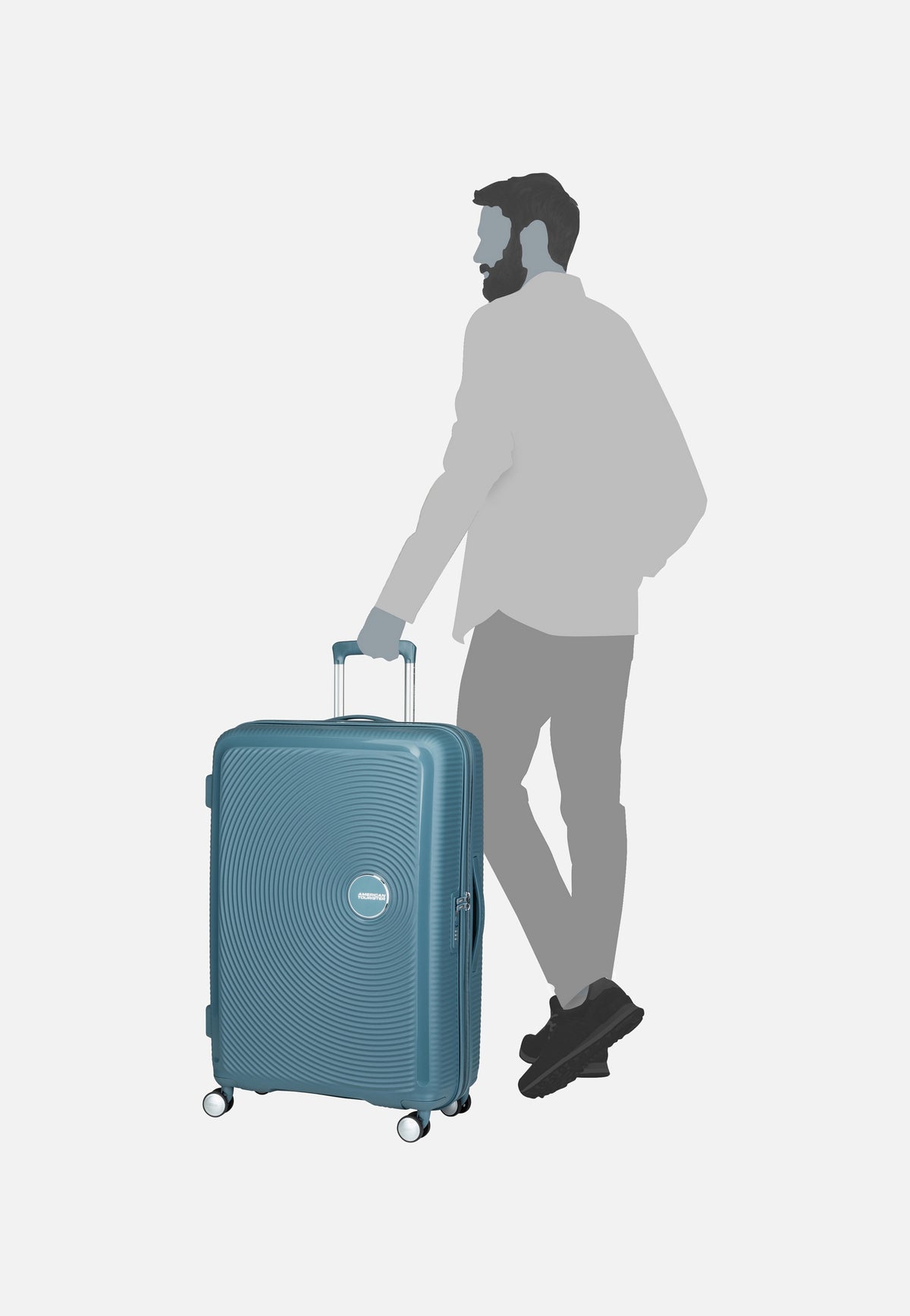 American Tourister SoundBox Spinner 77 EXP Stone Blue Suitcase