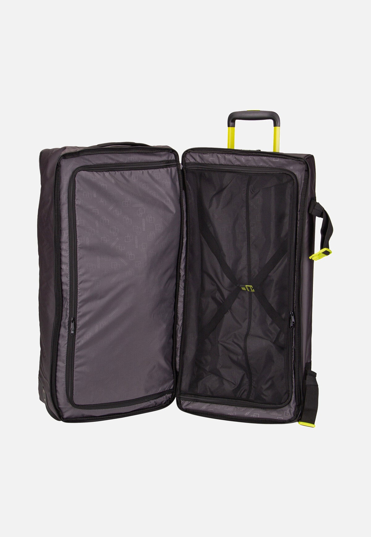 American Tourister Urban Track Duffle L Black/Lime Travel Bag with Wheels
