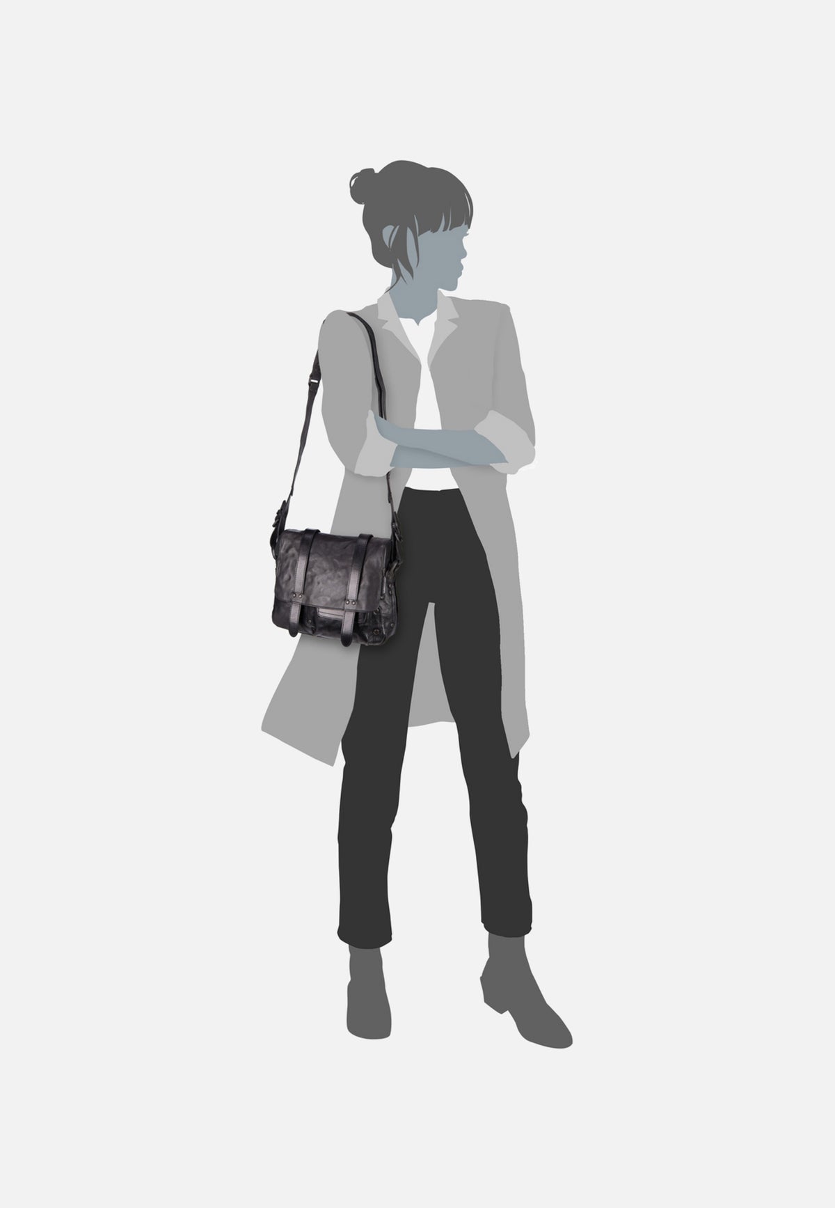 aunts & uncles Miss Applepie Black Smoke Crossbody Bag