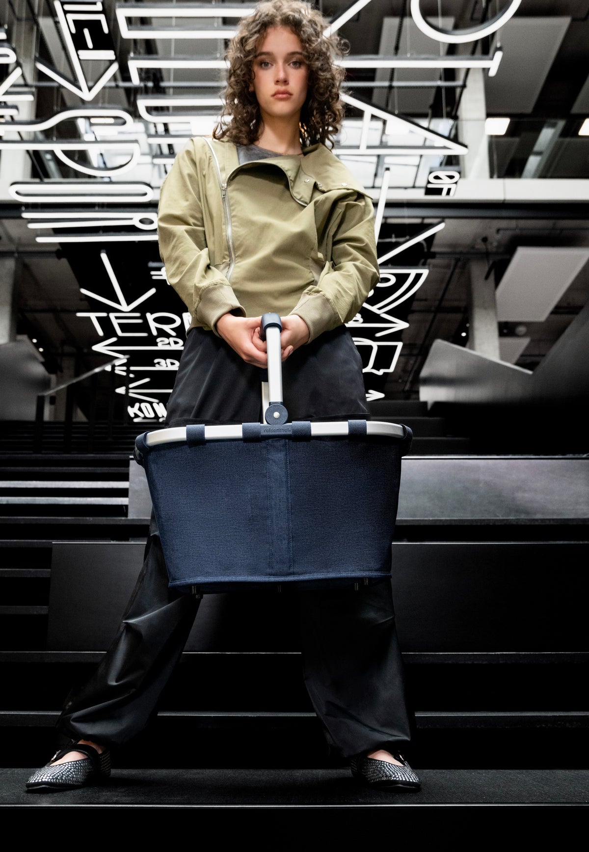 reisenthel Carrybag Frame Twist Navy Shopping Basket