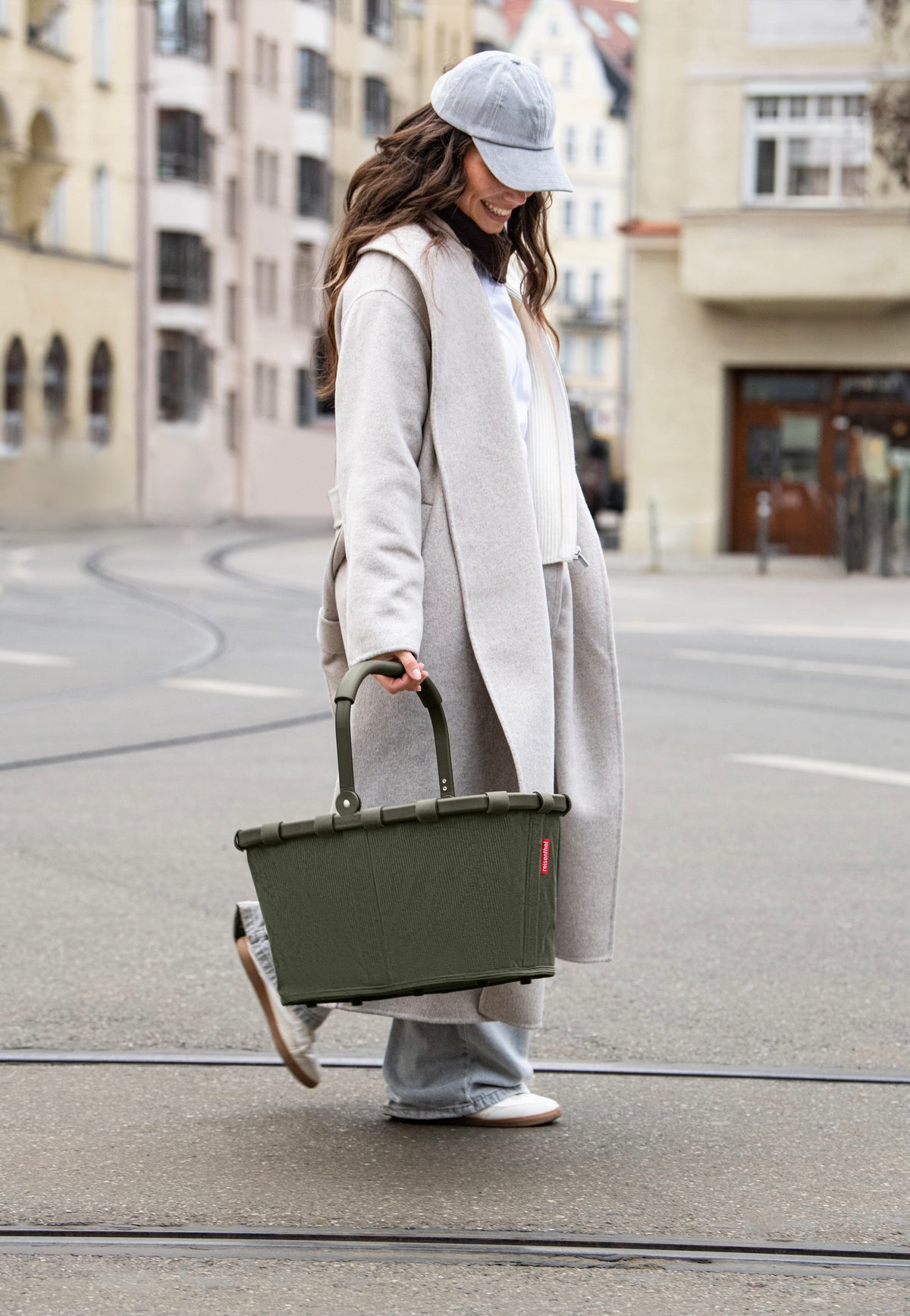 reisenthel Carrybag Frame Cord Dark Matcha Shopping Basket