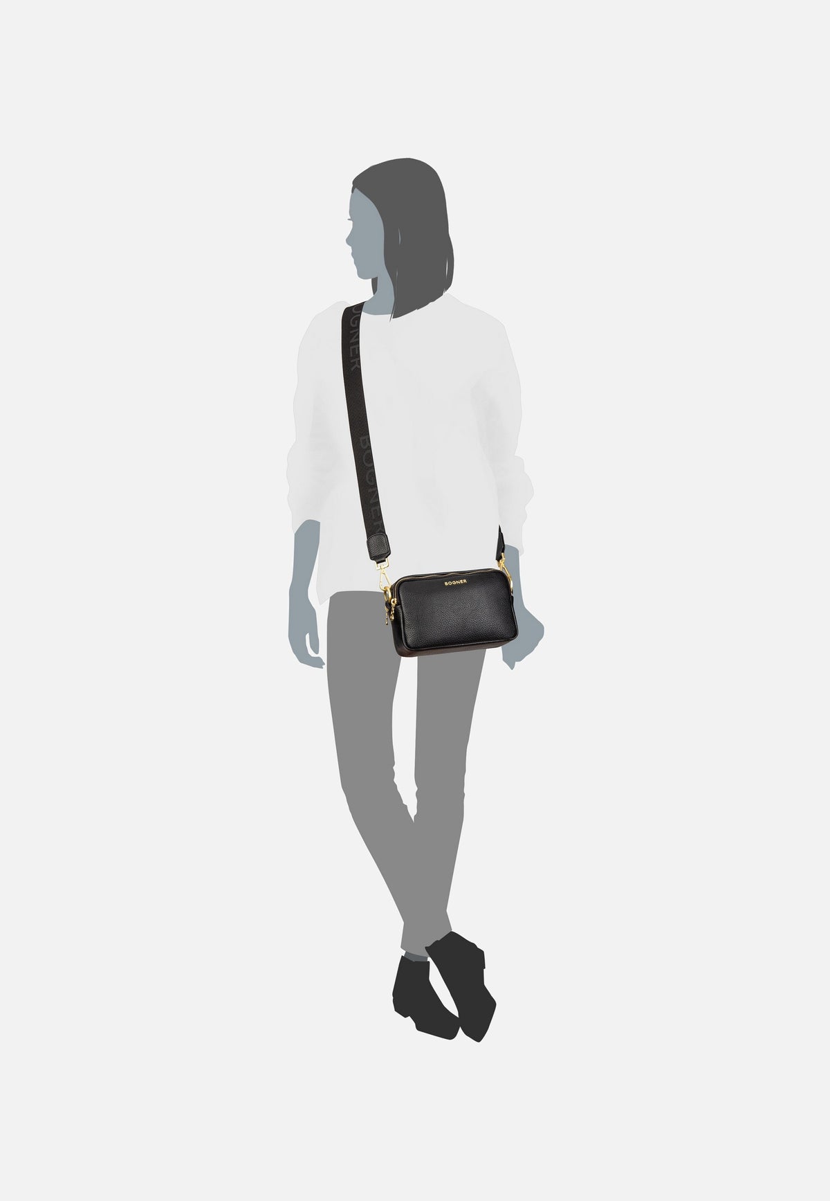 Bogner Wallis Avy SHB XSHZ Black Crossbody Bag