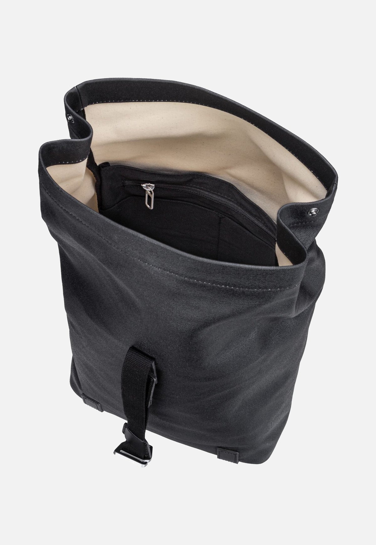 Brooks England Pickwick Cotton Canvas 12 L Black Rolltop Backpack
