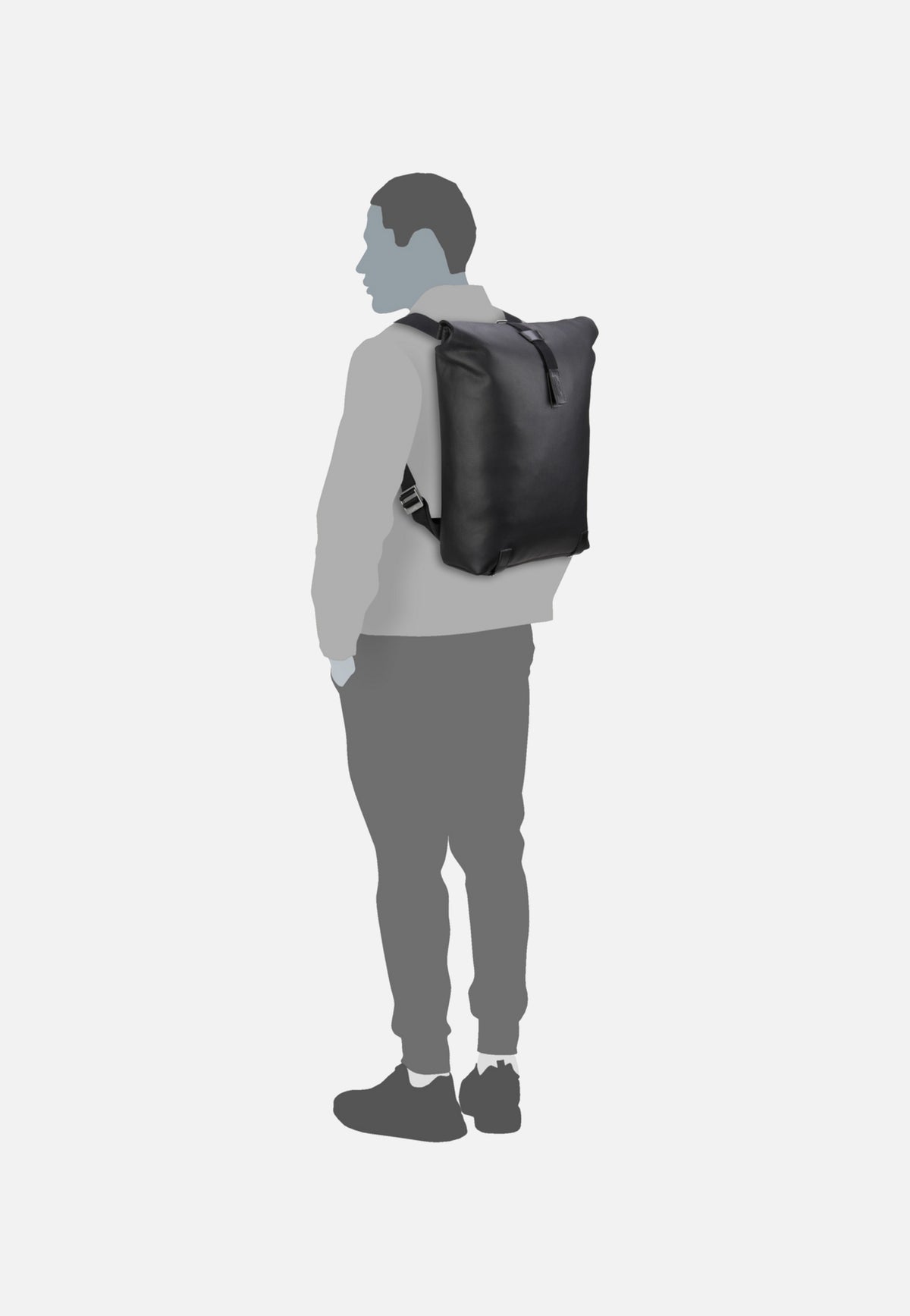 Brooks England Pickwick Reflective Leather Black Rolltop Backpack
