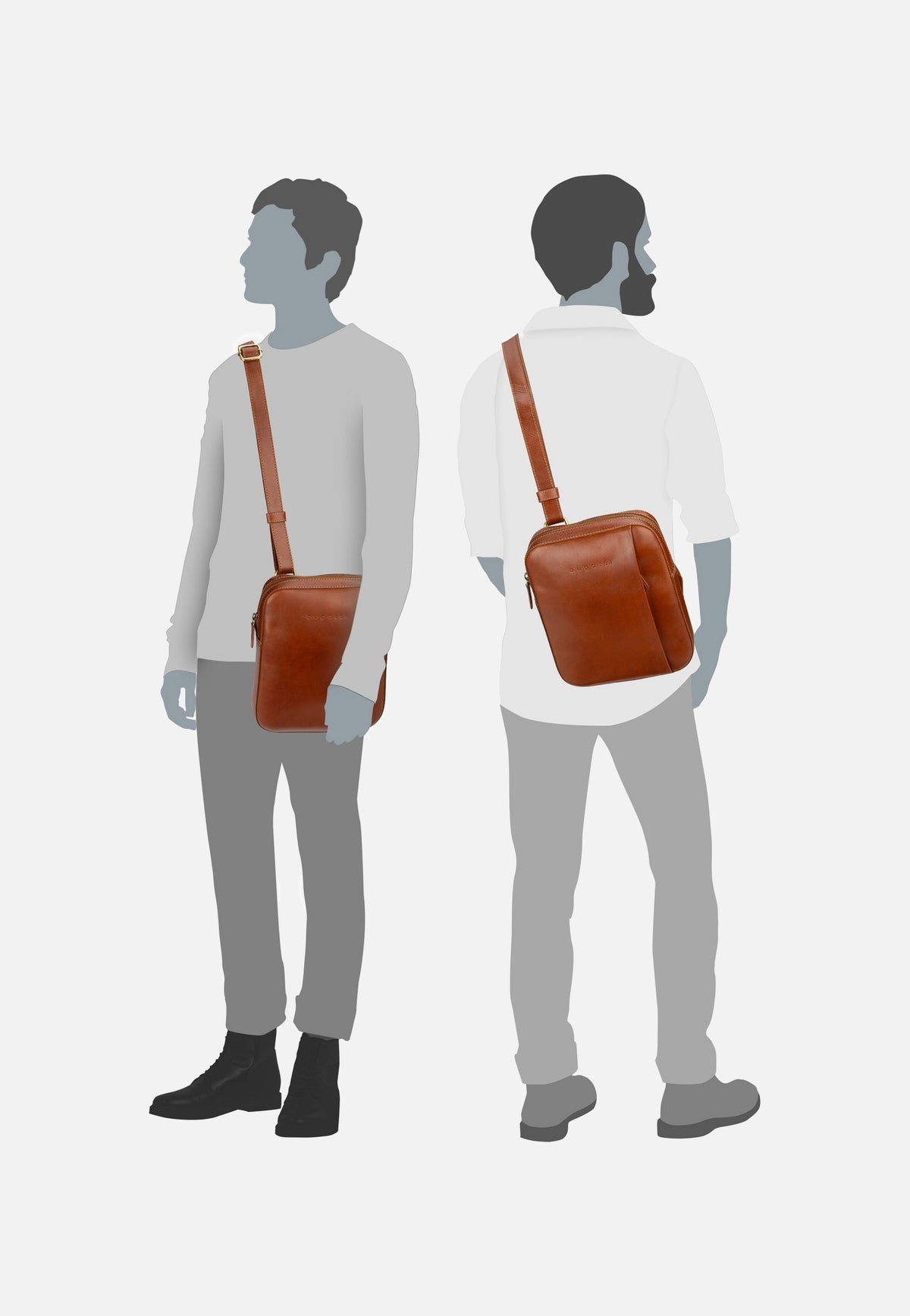 Bugatti Remo Small II Cognac Crossbody Bag