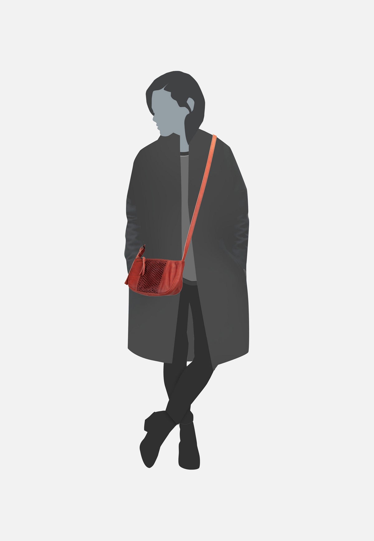 Fredsbruder My 273-3615n Rustic Orange Crossbody Bag