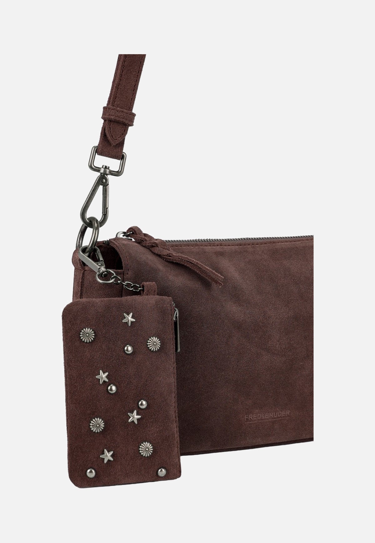 Fredsbruder Studs & Calm Crossbag Dark Choco Brown Borsa a tracolla
