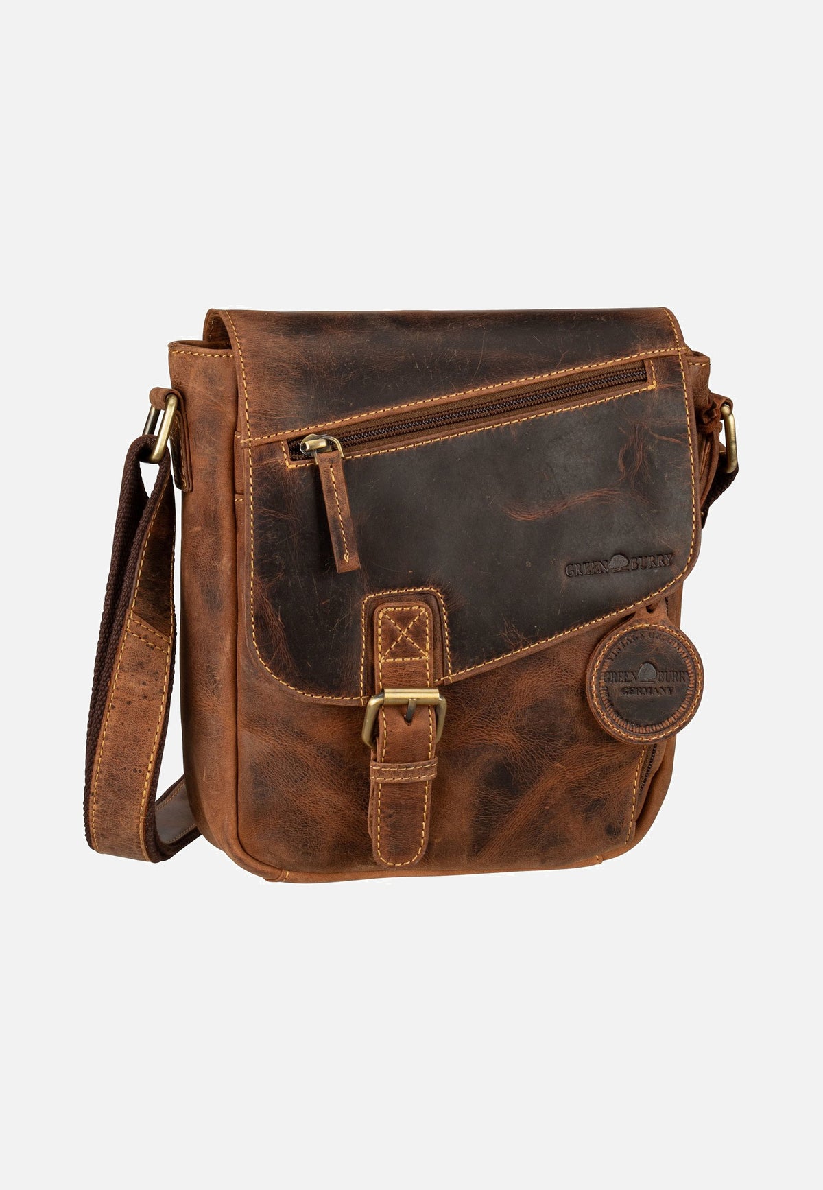 Greenburry Vintage 1540 Revolver Bag S Sattelbraun Schoudertas