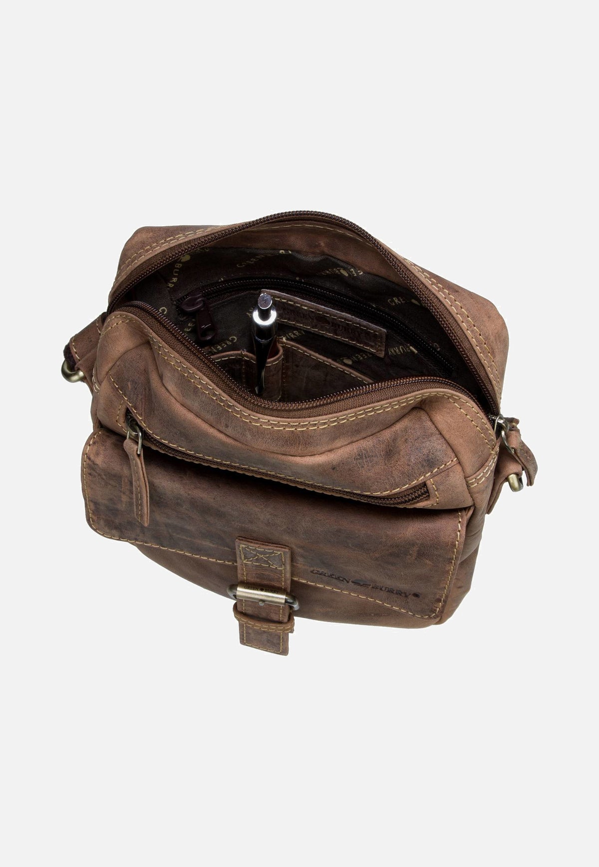Greenburry Vintage 1663 Sattelbraun Crossbody Bag
