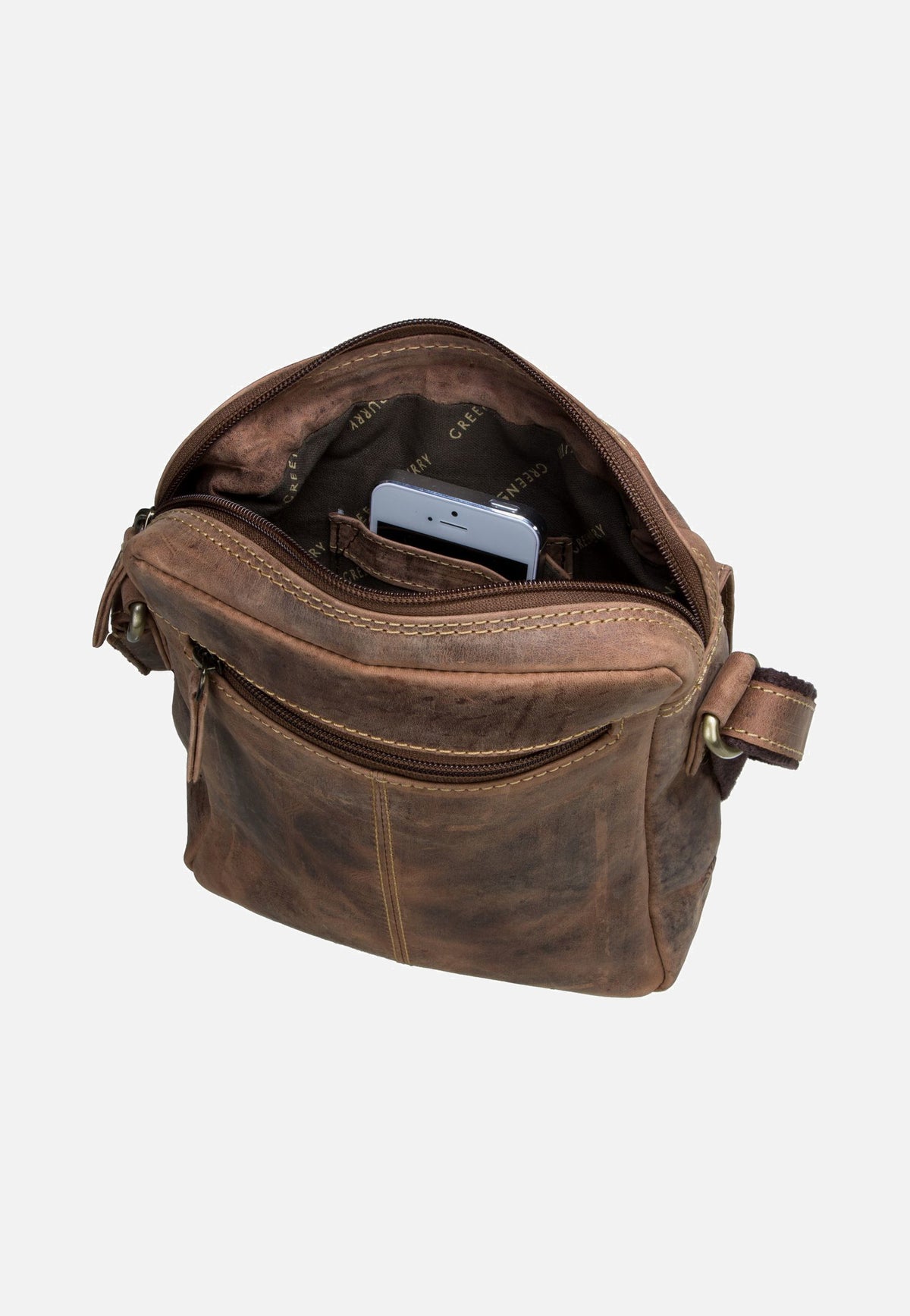 Greenburry Vintage 1663 Sattelbraun Crossbody Bag