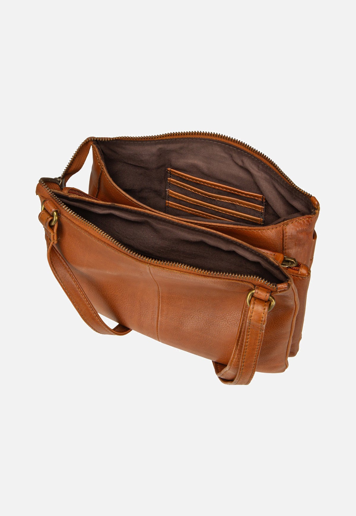 Greenburry Colombiana Rv 3 Zip Medium Nougat Shoulder Bag