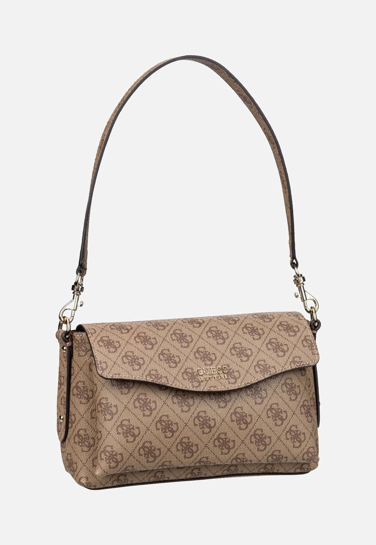 Guess Brenton Flap Logo 48190 Latte Shoulder Bag