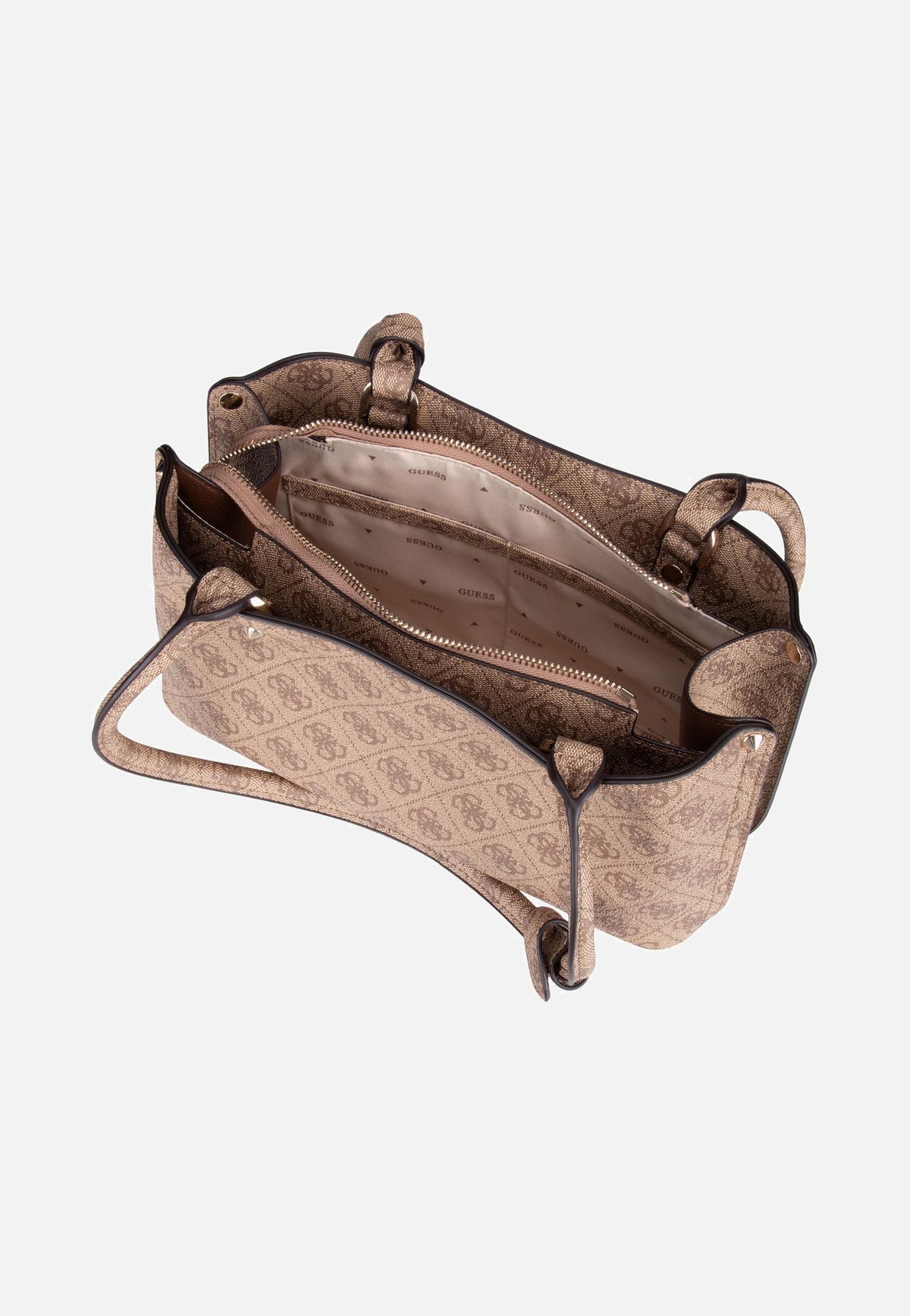 Guess Meridian 2 Shoulder SAT 74090 Latte Logo Schoudertas