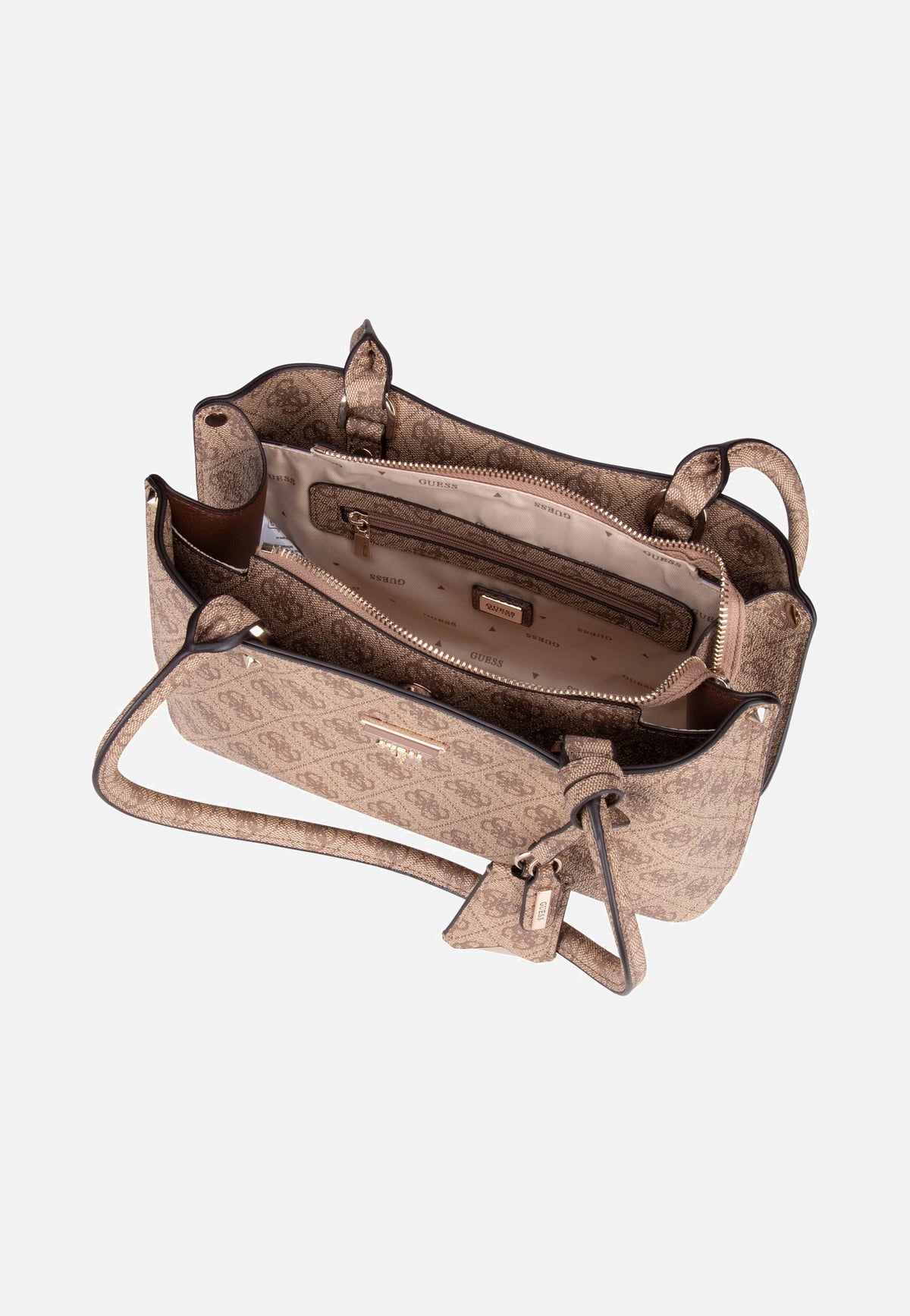 Guess Meridian 2 Shoulder SAT 74090 Latte Logo Schoudertas
