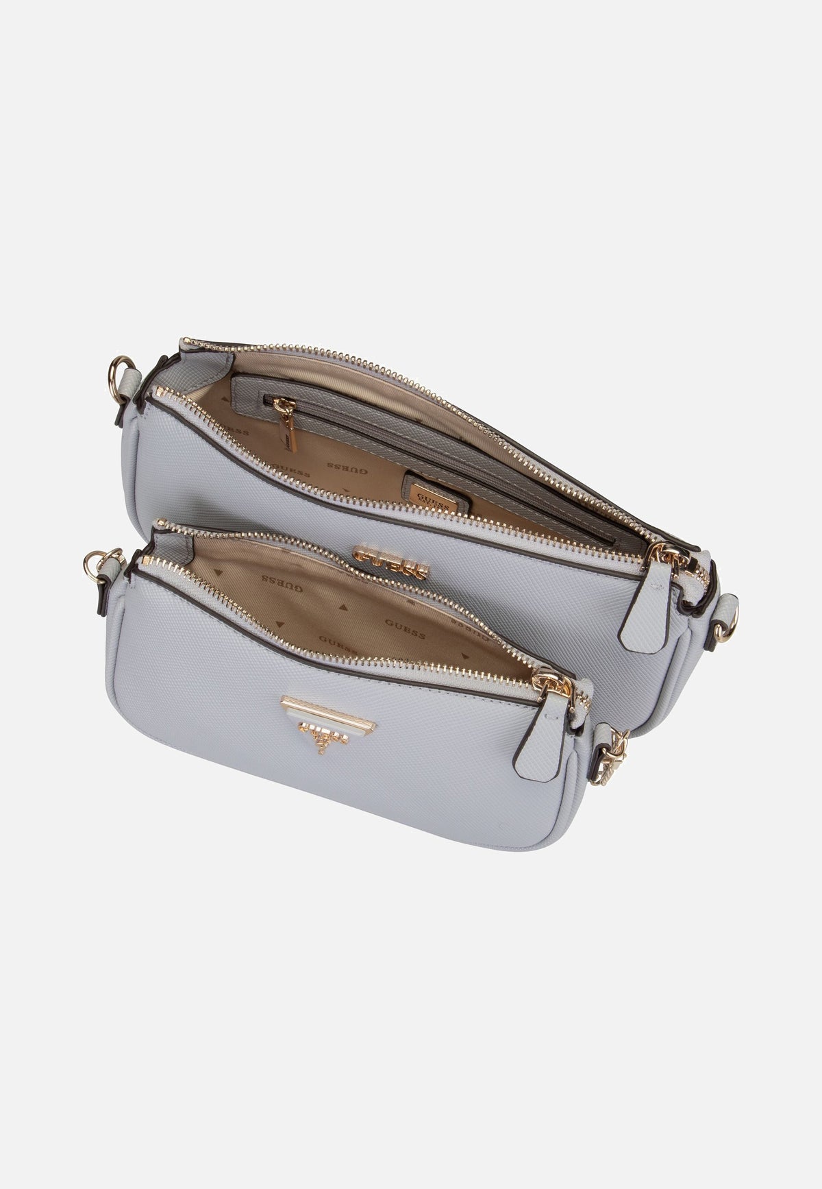 Guess Noelle Double Pouch ZG Lavendar Grey Crossbody Bag