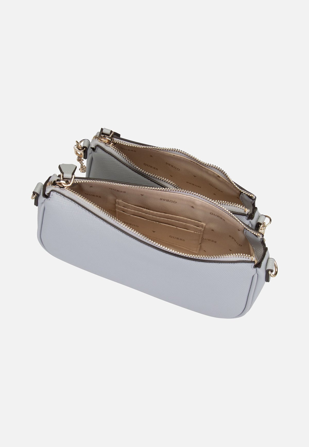 Guess Noelle Double Pouch ZG Lavendar Grey Crossbody Bag
