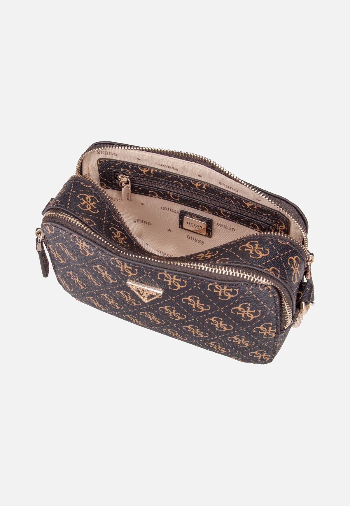 Guess Noelle II CB Camera 72140 Logo Brown Crossbody Bag