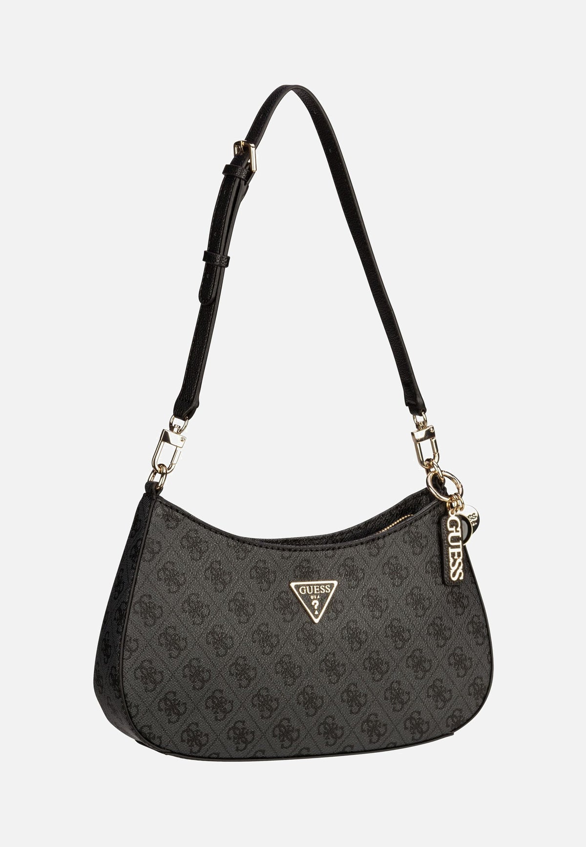 Guess Noelle II Top Zip SHB 72180 Logo Coal Evening Bag